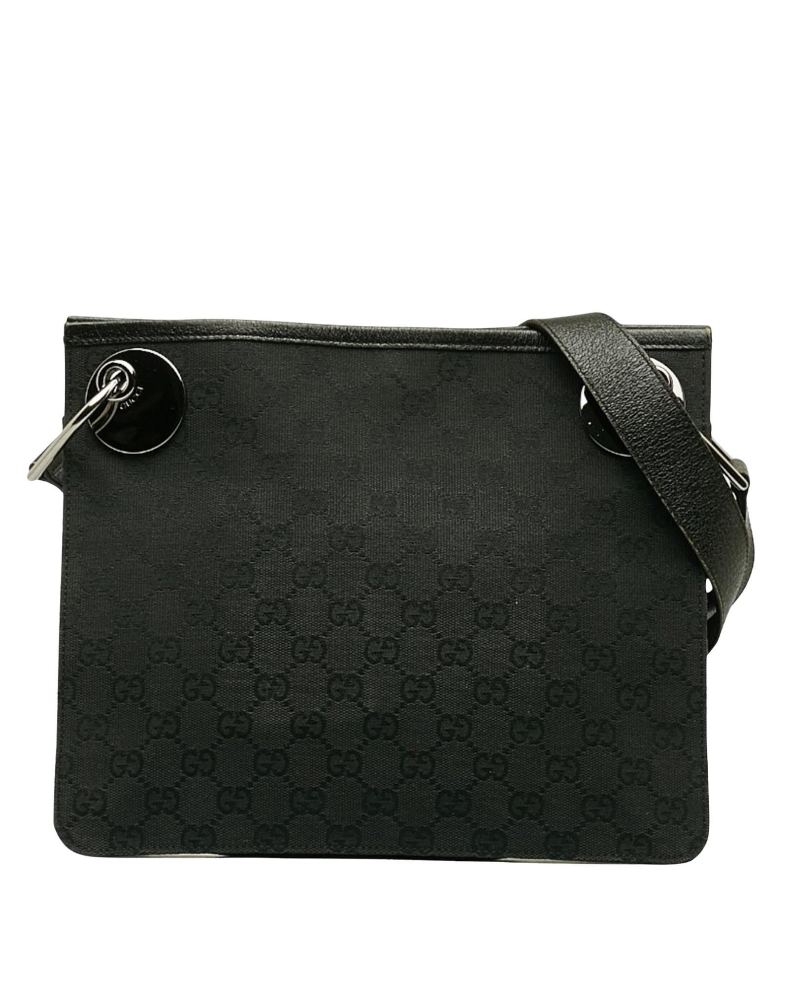 image of Gucci Modern Canvas Bag With GG Design By Italian Designer in Black, Women's