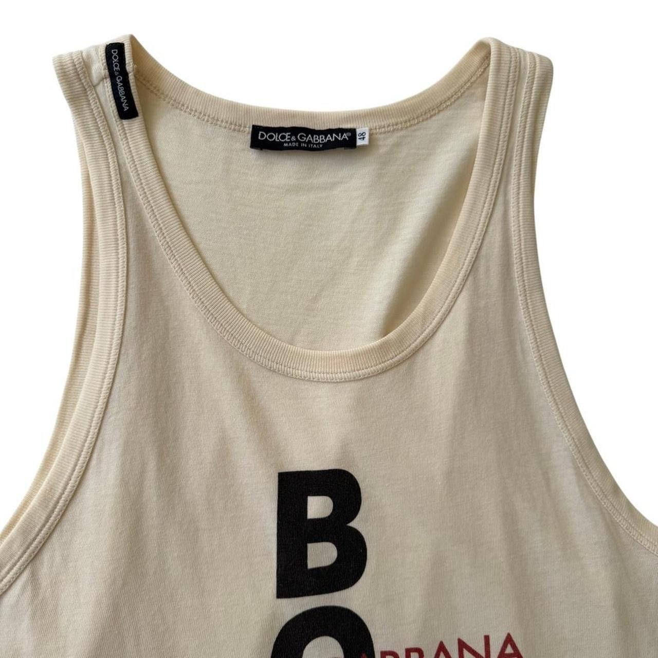 Dolce & Gabbana Boxe Logo Tank Top Ivory y2k