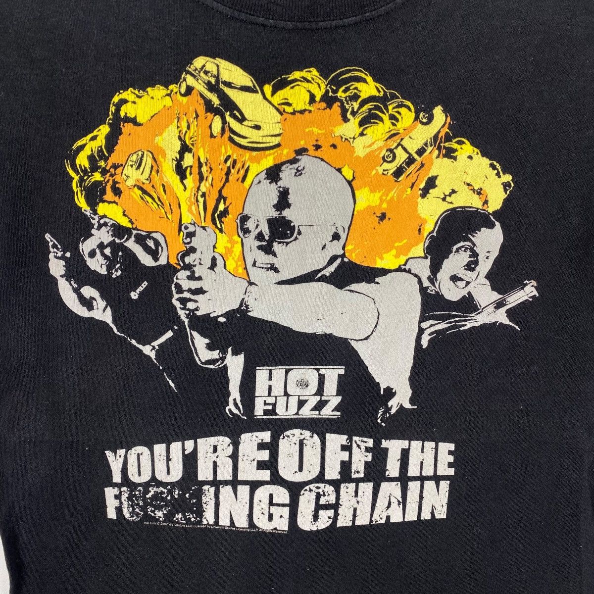 Vintage Vintage 00s HOT FUZZ Movie Graphic Faded Tee Shirt Small Size US S / EU 44-46 / 1 - 2 Thumbnail