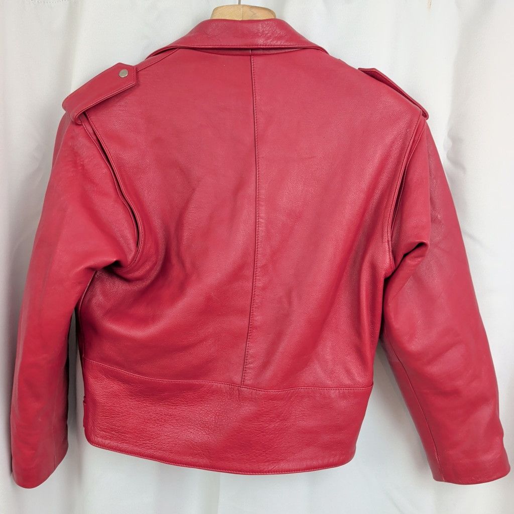 Vintage Vintage Spanish Made Red Leather Moto Style Jacket Size US S / EU 44-46 / 1 - 7 Thumbnail
