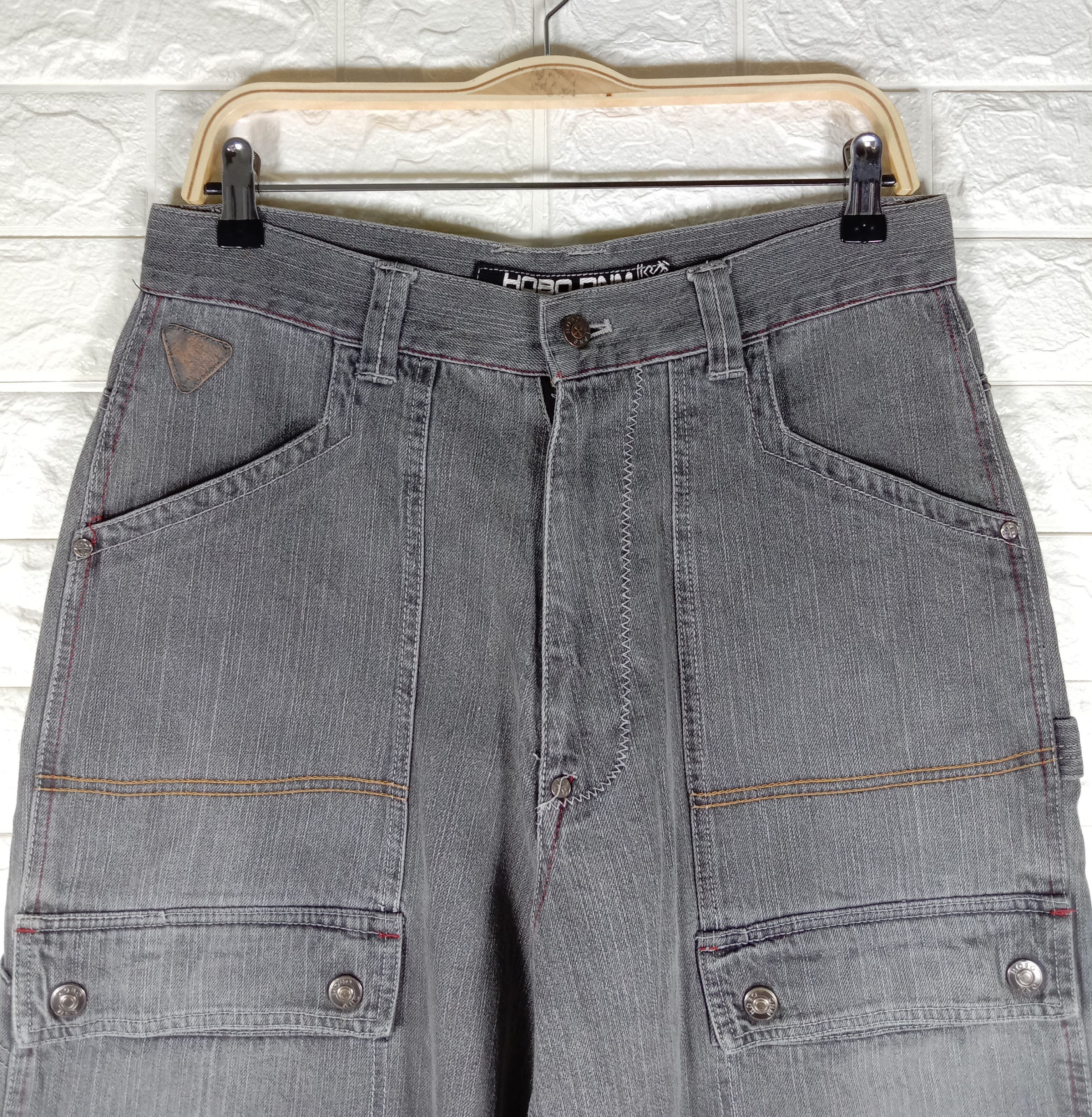 Hobo Vintage Hobo Faded Black Multi Pocket Cargo Wide Baggy Jeans Size US 32 / EU 48 - 6 Thumbnail