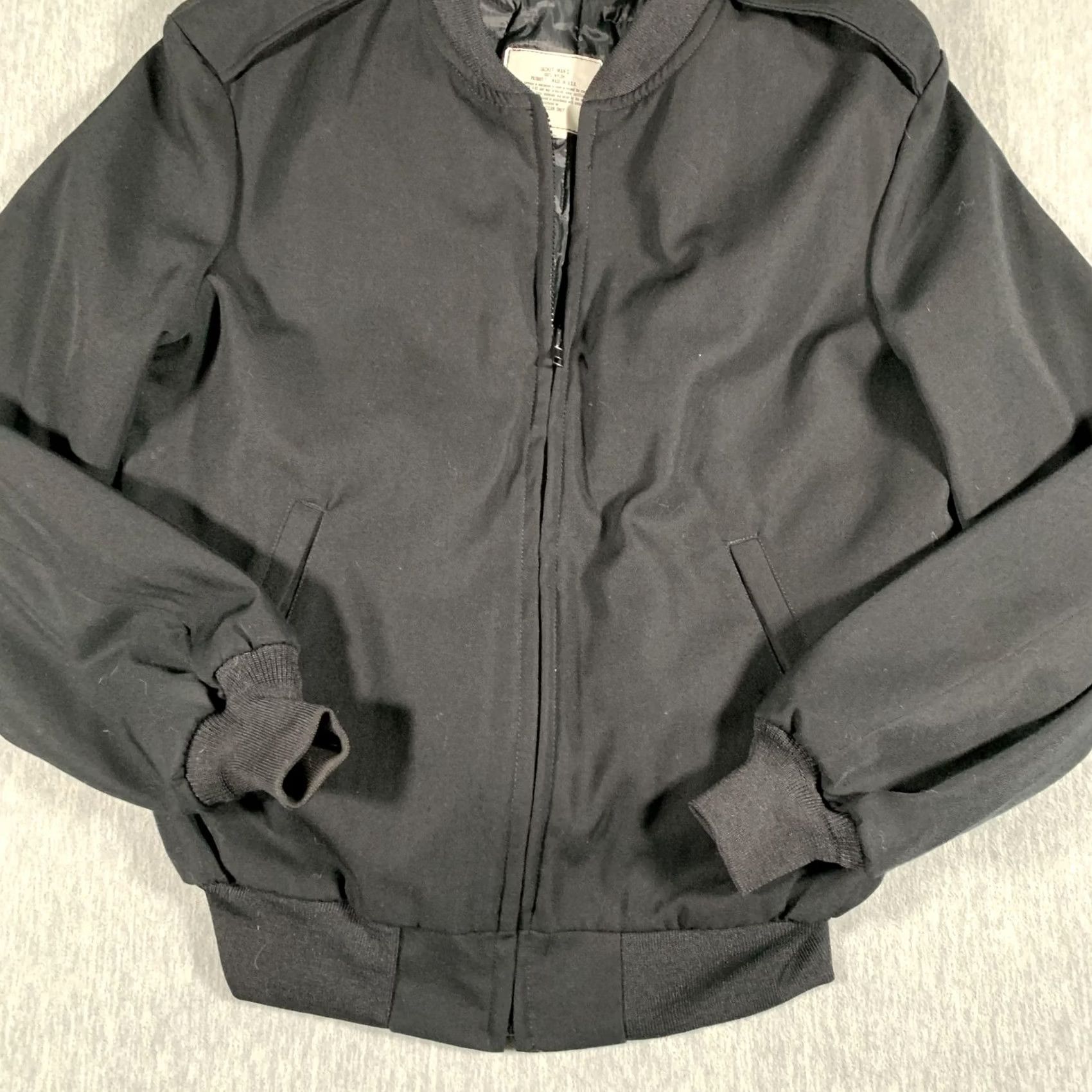 Vintage VINTAGE Patriot Jacket Mens 40 Regular Black Nylon Bomber Made USA Military Style Jacket Size US XXS / EU 40 - 3 Thumbnail