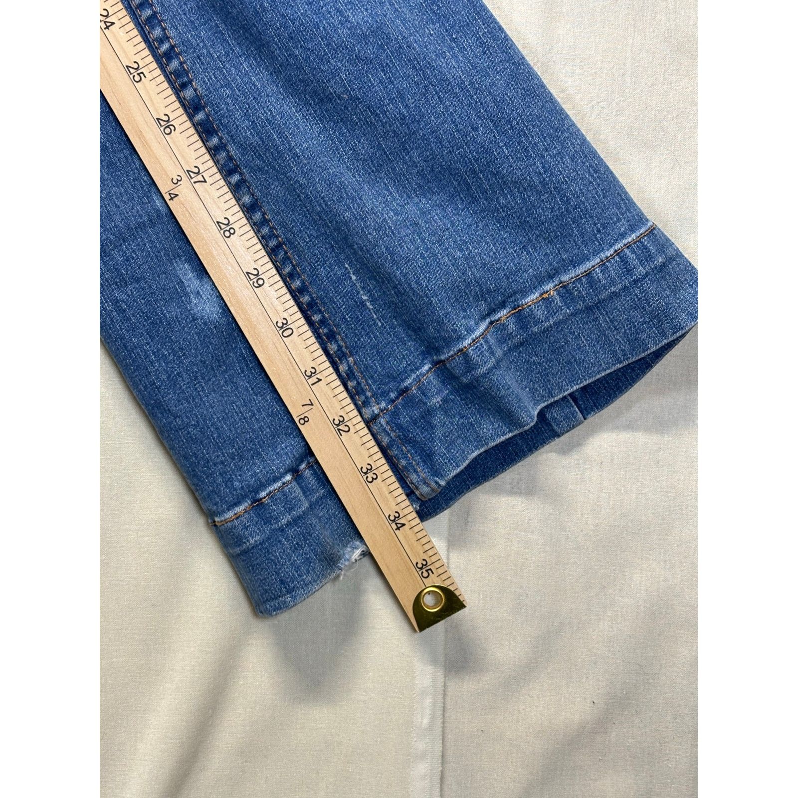 The Unbranded Brand Allen B Embellished Bootcut Jeans Blue Beaded Flare W32 Size 32" / US 10 / IT 46 - 5 Thumbnail