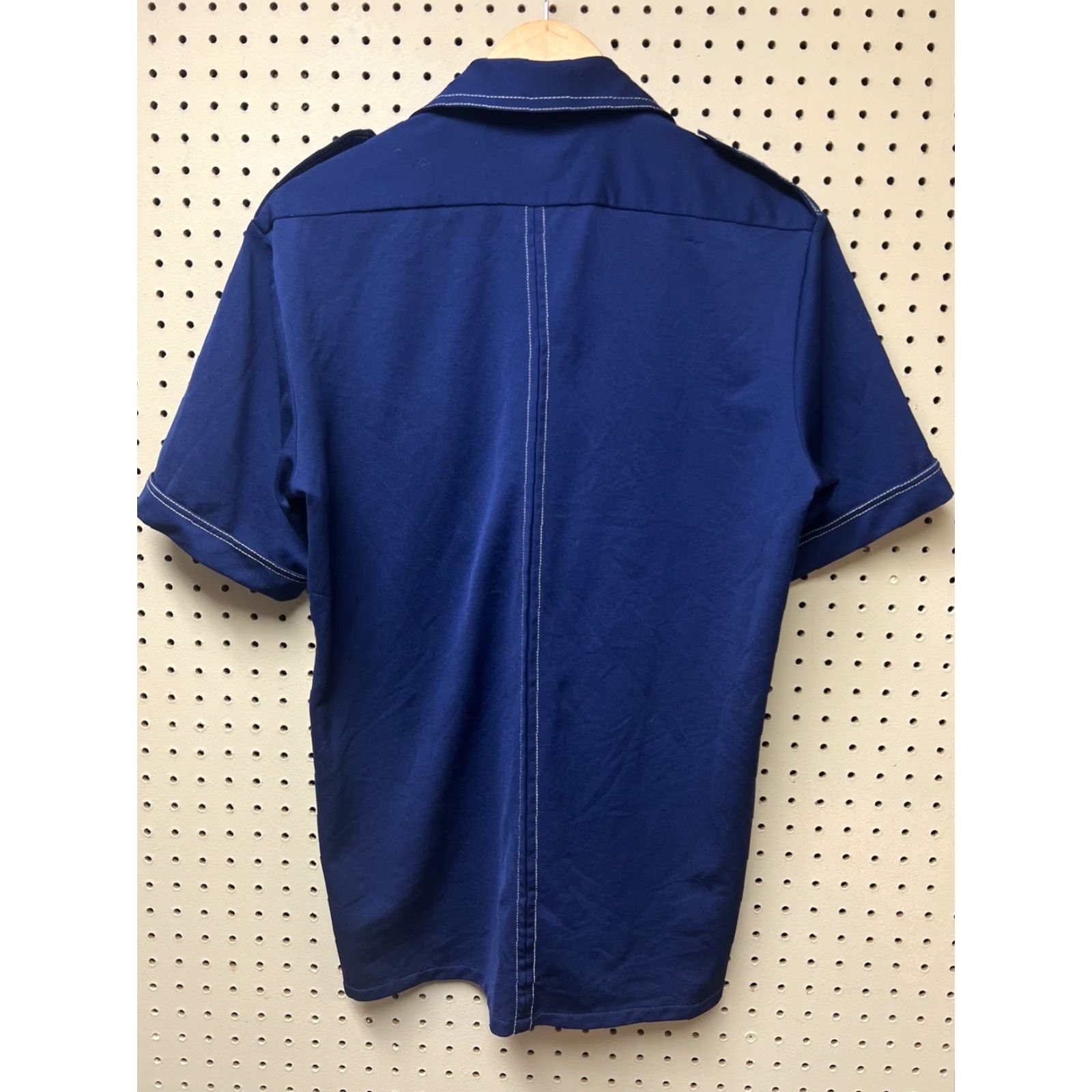 Vintage VINTAGE Philippe Venet Shirt 70s Button-Down Short Sleeve Blue L Mens Pocket-Button Up - 100% Polyester Size US L / EU 52-54 / 3 - 3 Thumbnail