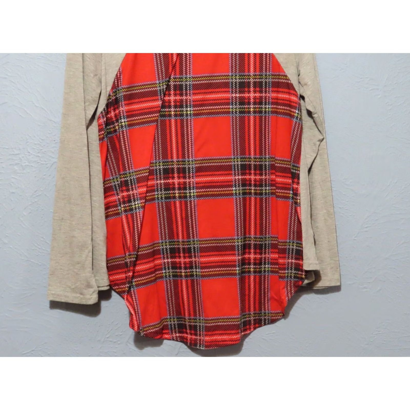 Vintage Simply Southern Women's L Red Plaid Deer Gray Long Sleeve Sleepshirt Gown Size L / US 10 / IT 46 - 7 Thumbnail