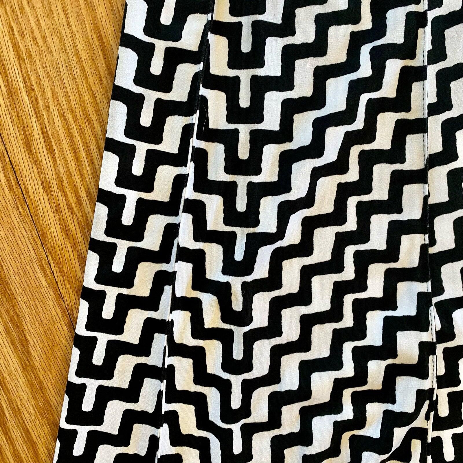 Other Coco Bianco Black White Chevron Midi Skirt Womens Small Size 28" / US 6 / IT 42 - 4 Thumbnail