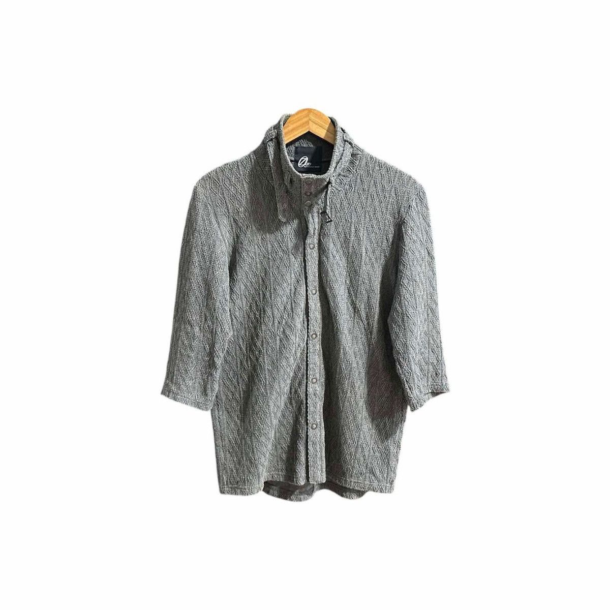 If Six Was Nine × Japanese Brand × Tornado Mart 🔥Y2K Archived Tornado Mart Cable Knit Snap Button Belt Shirt Size US L / EU 52-54 / 3 - 7 Thumbnail