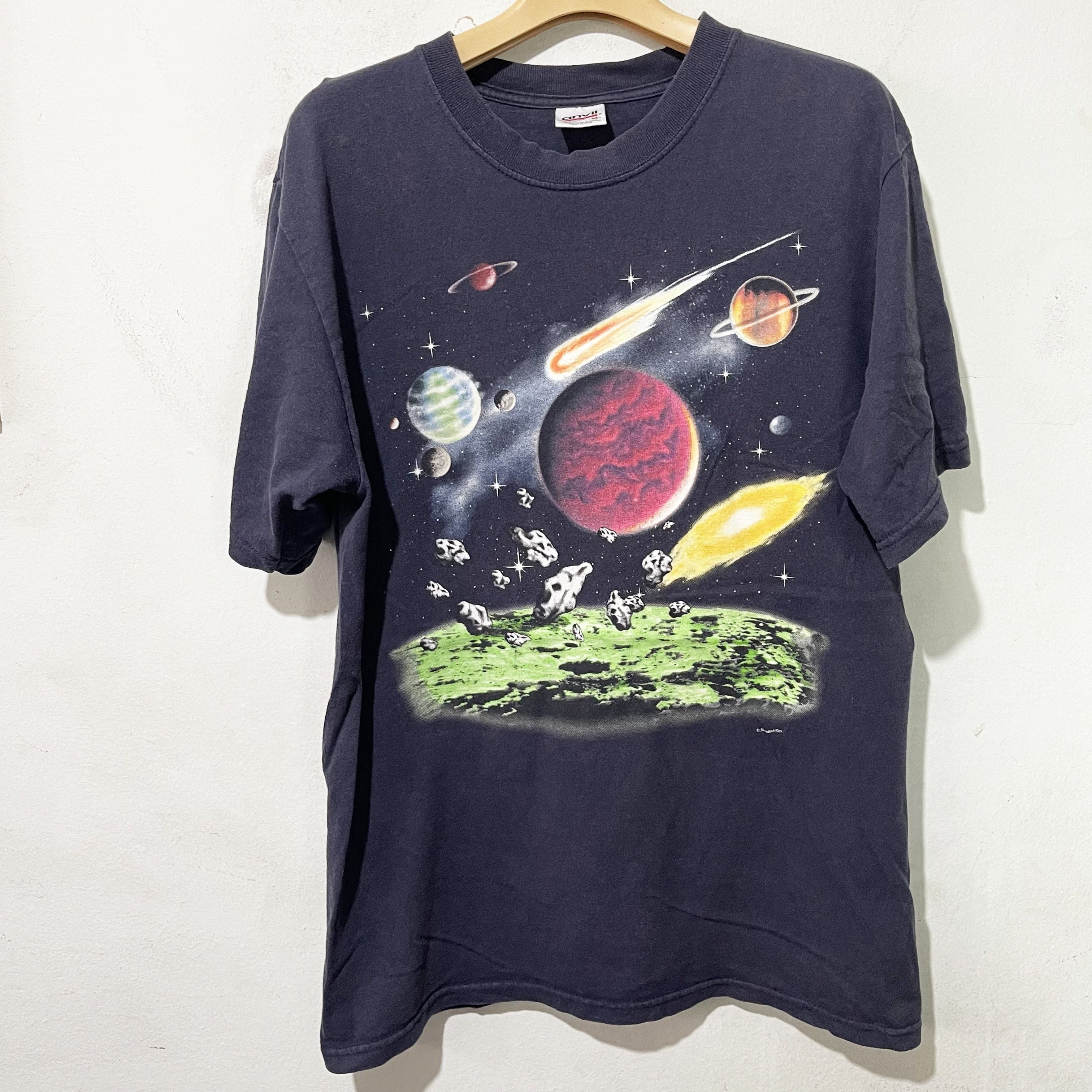 Vintage Vintage 90s Human i Tees Solar System Astronomy Shirt Size US M / EU 48-50 / 2 - 1 Thumbnail