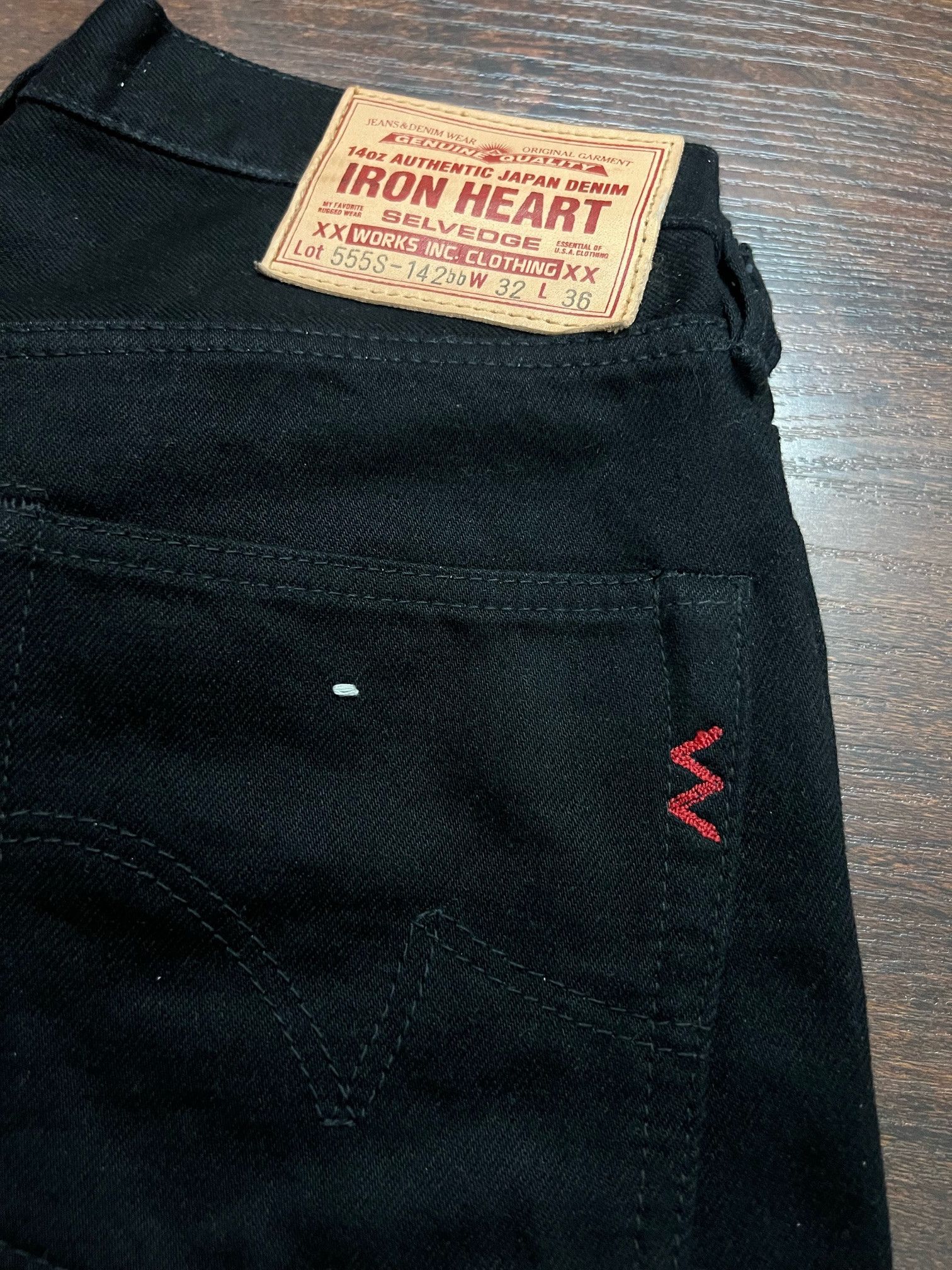 Iron Heart IRON HEART 14OZ JEANS BLACK SELVEDGE 555 W32 L36 NEVER WORN Size US 32 / EU 48 - 3 Thumbnail