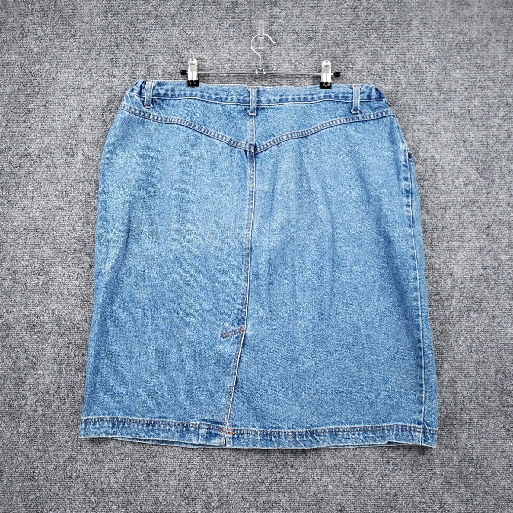 Denime Rebel Skirt Women 20W Plus Blue Denim Jean Mini Pencil Elastic Waist Size 42" / US 20 - 2 Thumbnail