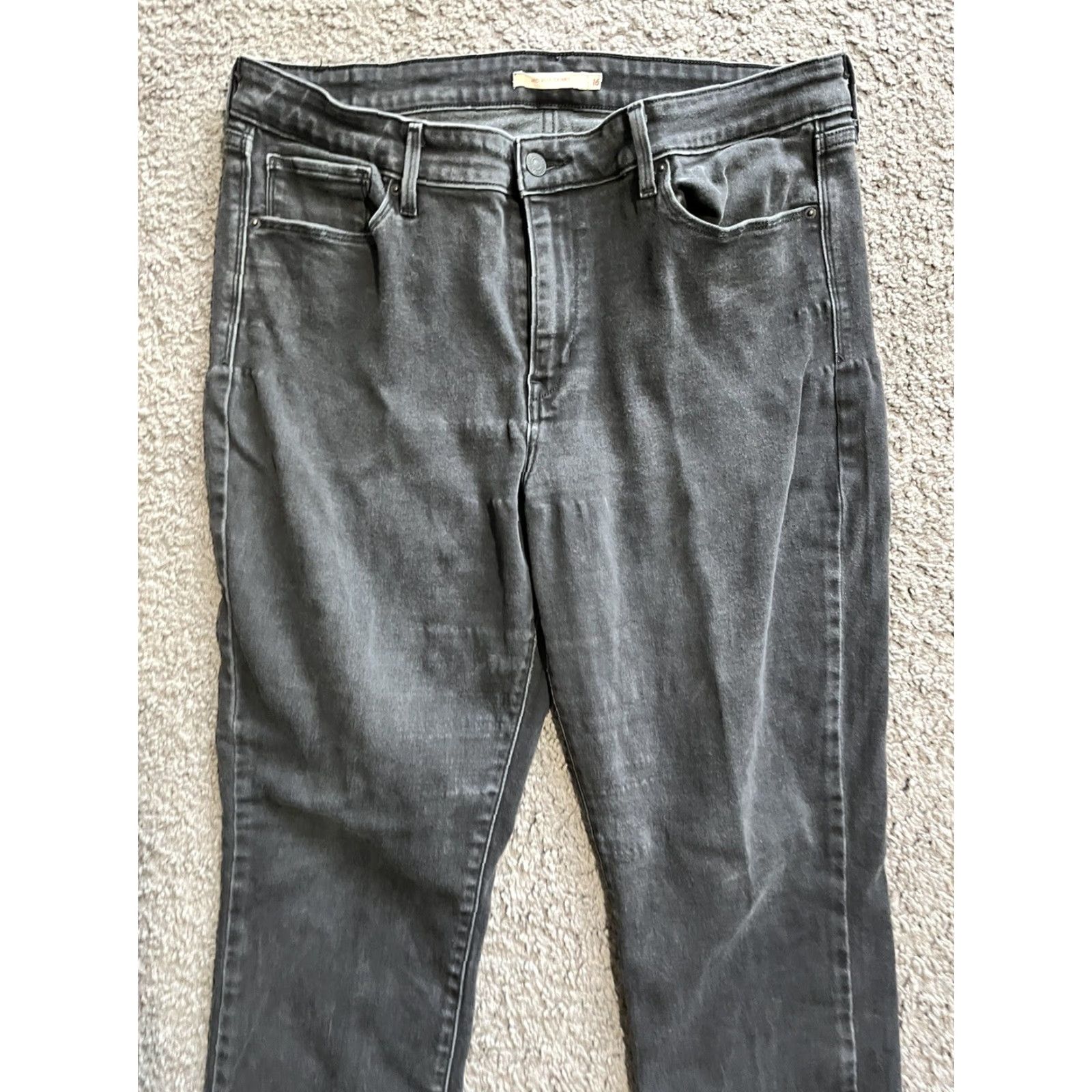 Levi's LEVI'S Mid Rise Skinny Light Wash Black Denim Jeans Women's 16 Regular Inseam 30 Black Cotton Blend Denim Size 38" / US 16 / IT 52 - 2 Thumbnail