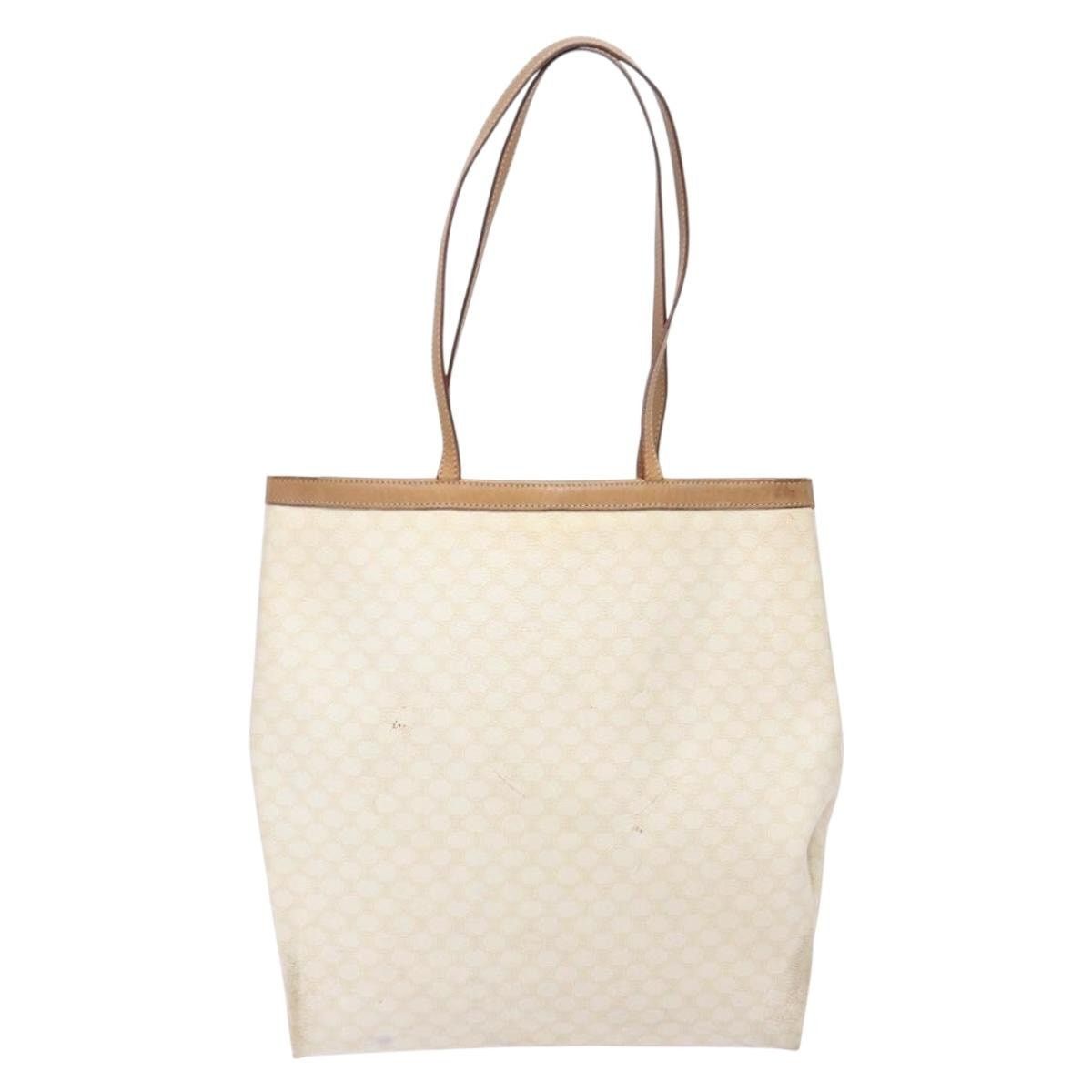 Celine CELINE Macadam Canvas Tote Bag Pvc Leather White Gold Size ONE SIZE - 3 Thumbnail