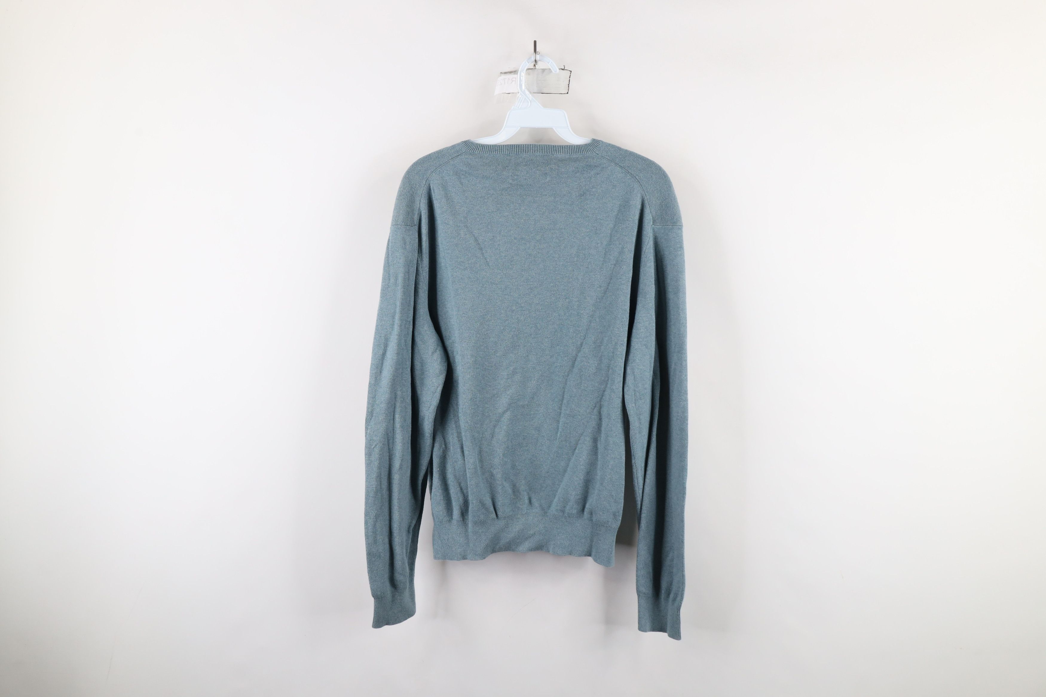Ralph Lauren × Vintage Vintage Ralph Lauren Pima Cotton Ribbed Knit Sweater Teal Size US M / EU 48-50 / 2 - 7 Thumbnail