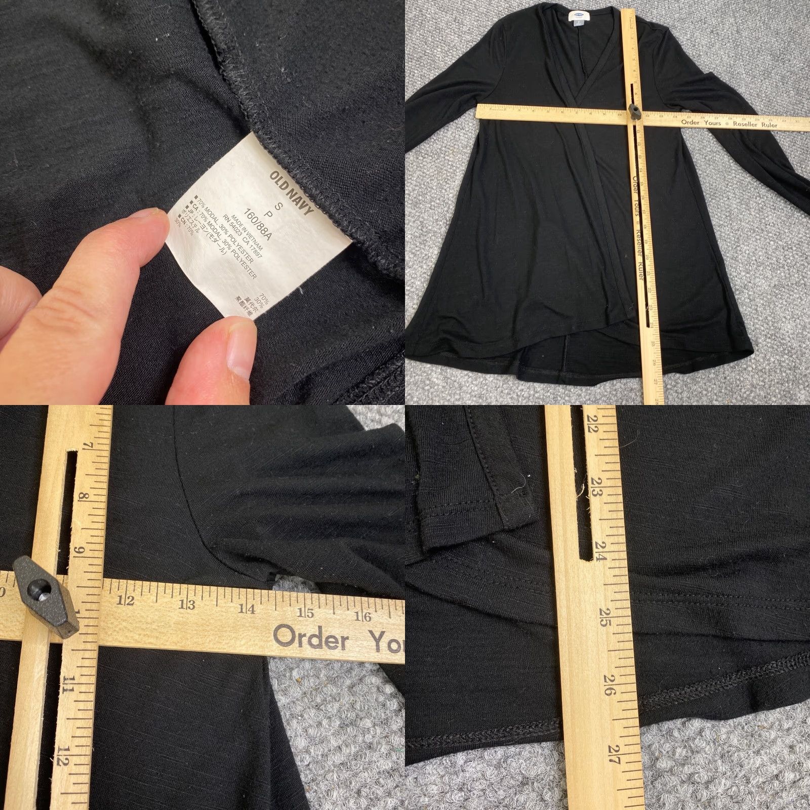 Old Navy Old Navy Cardigan Womens Petite Small Black Open Front Long Sleeves Knit Cardigan Size S / US 4 / IT 40 - 8 Thumbnail