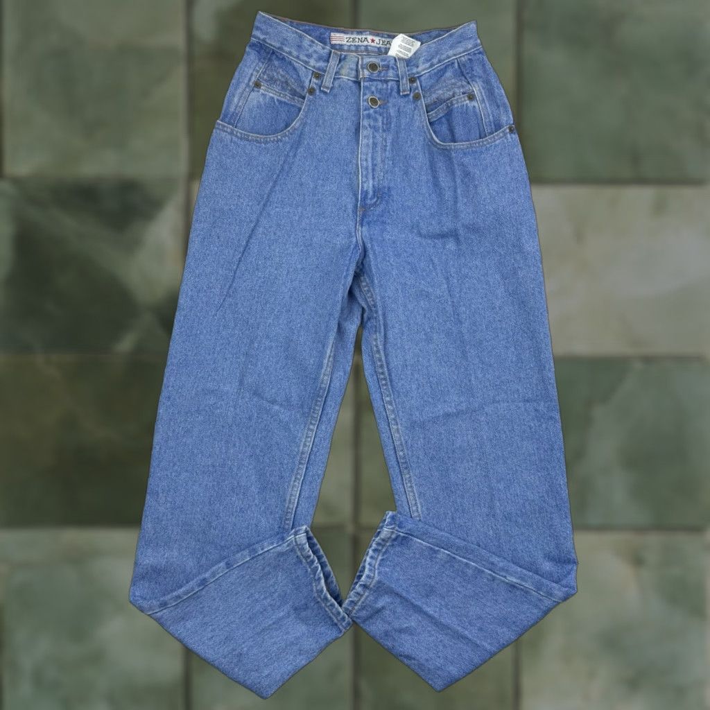 Vintage VINTAGE ZENA Jeans Womens 8 High Rise Mom Blue Hipster 1980s 90s Vintage Style Womens Jeans Size 30" / US 8 / IT 44 - 1 Thumbnail