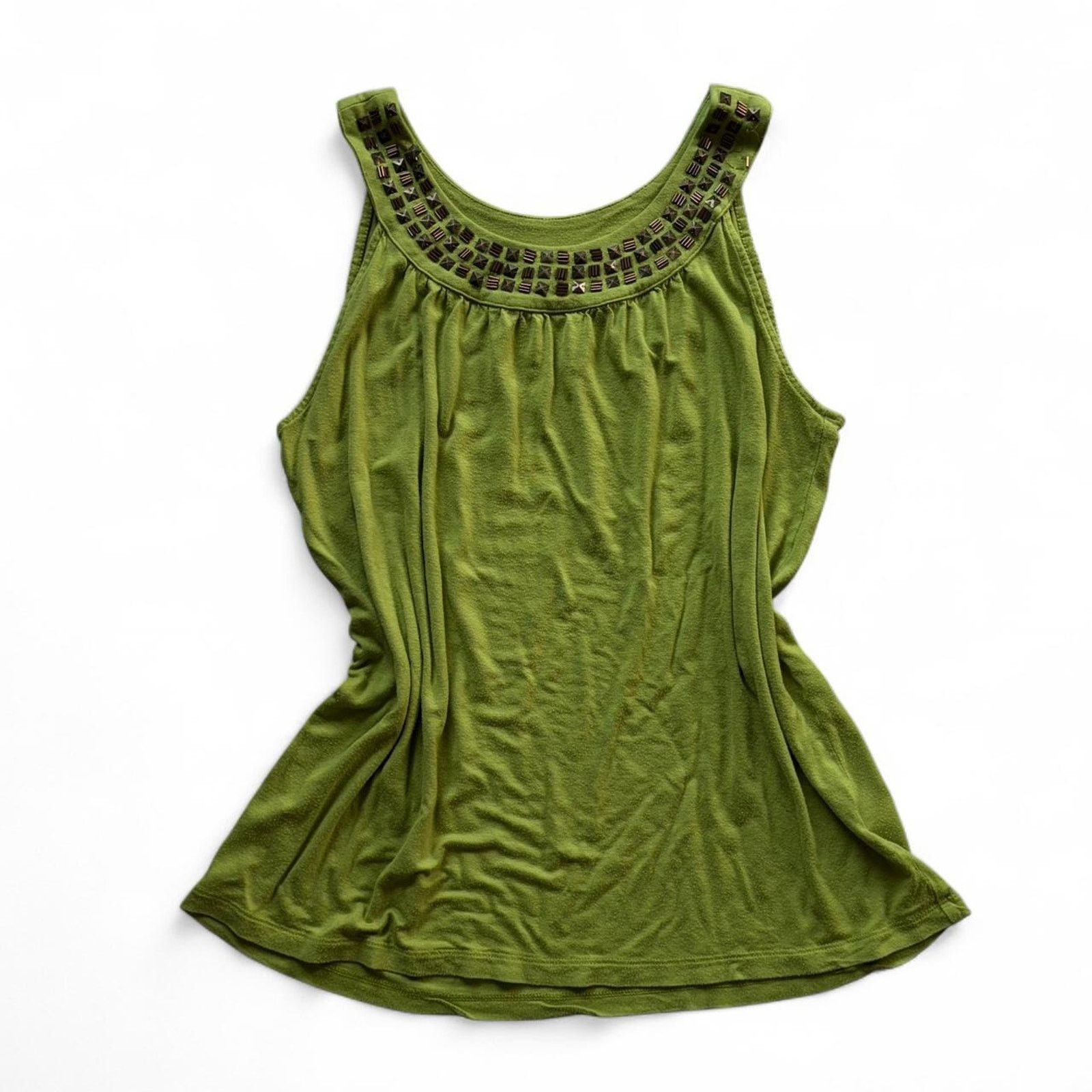 Apt. 9 Apt. 9 Olive Green Halter with Studded Details Size M / US 6-8 / IT 42-44 - 1 Thumbnail