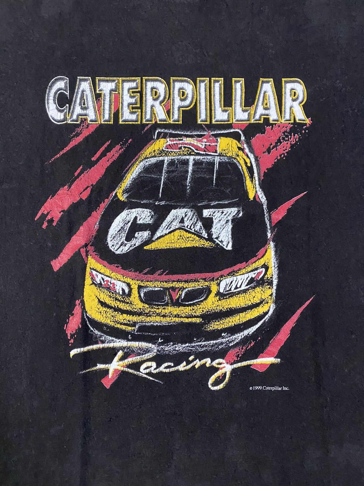 NASCAR Vintage 90s Caterpillar Racing Nascar T Shirt Size US XL / EU 56 / 4 - 10 Thumbnail