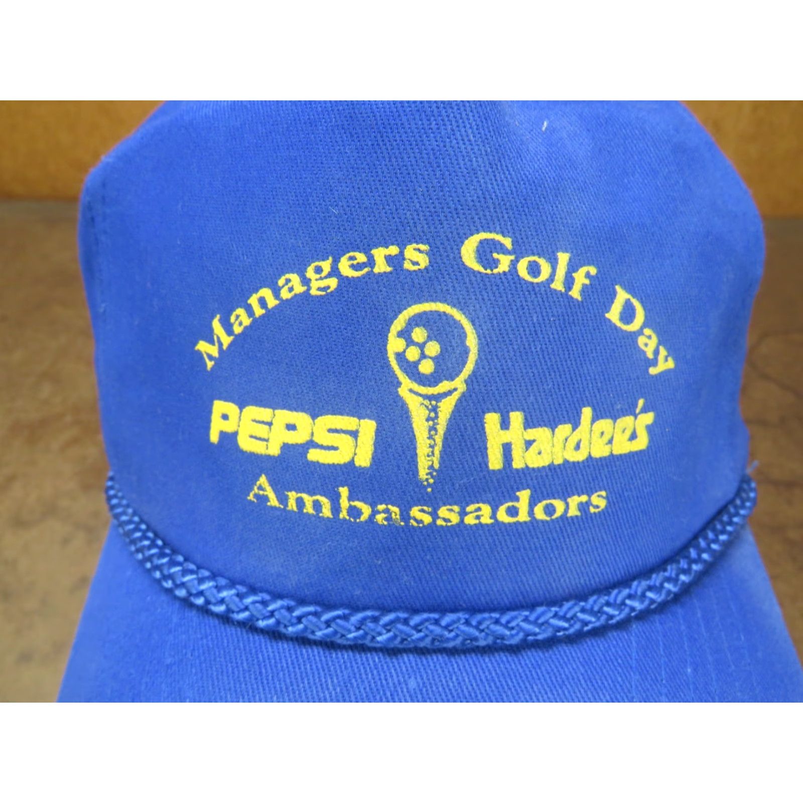Vintage VTG Pepsi Hardee's Ambassadors Managers Golf Day Blue snapback hat cap trucker Size ONE SIZE - 2 Thumbnail
