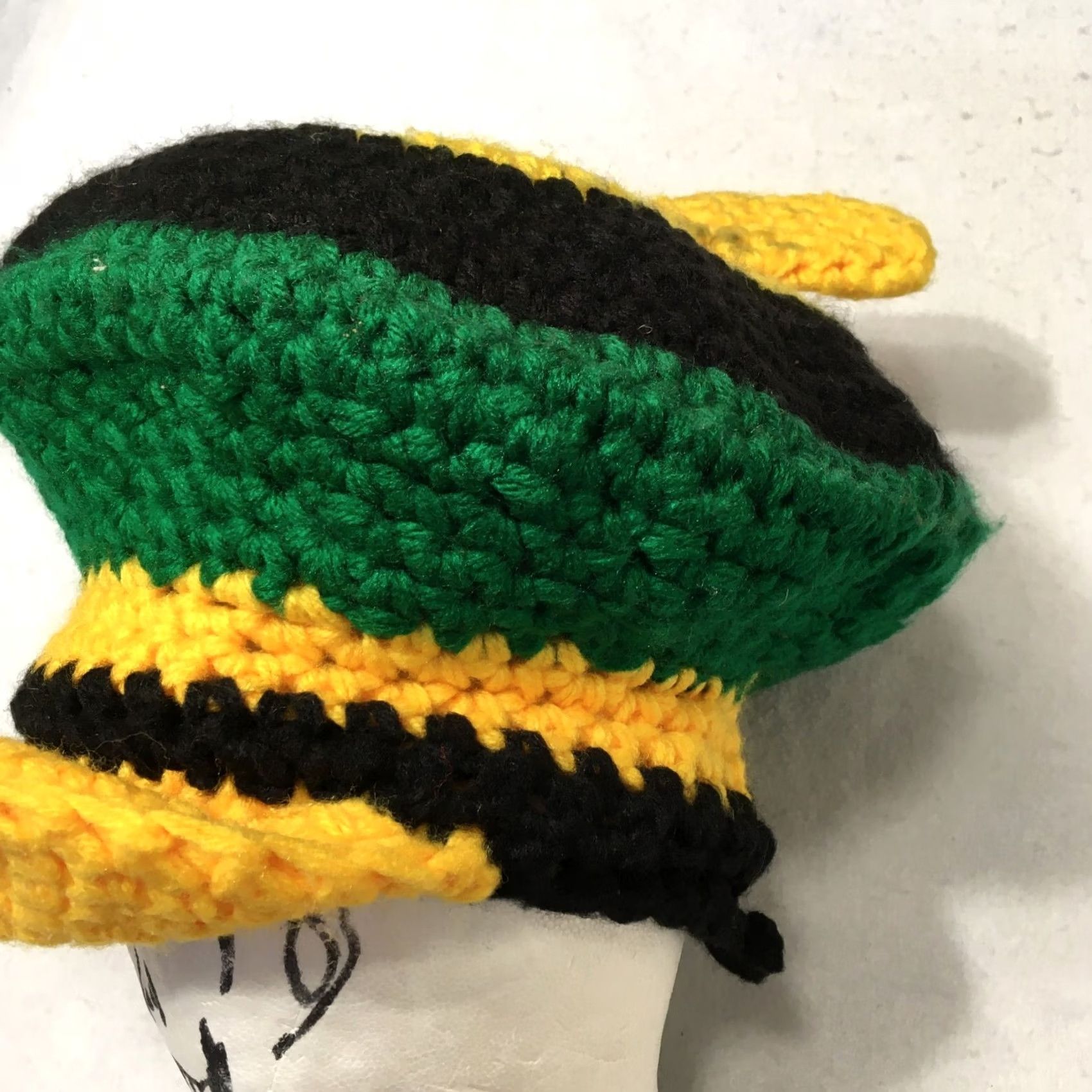 Vintage favela chapeu vintage Rasta Billed Jamaican Knit Cap Kufi Peaked Bob Marley Reggae Crochet Hat Beanie Black Yellow Green One Size Men Women Size ONE SIZE - 5 Thumbnail