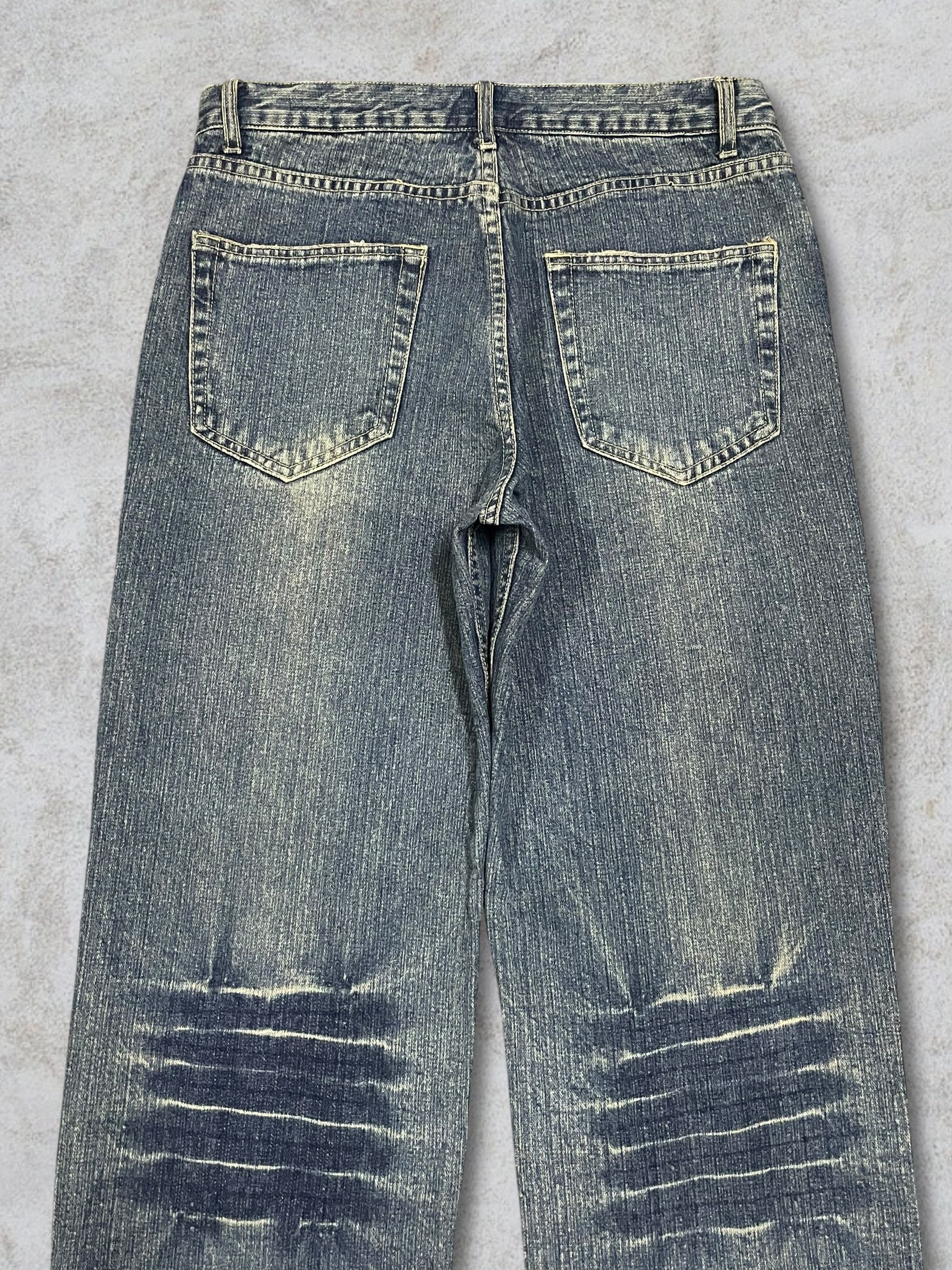 Japanese Brand Vintage Japanese Distressed Sand Washed Whiskering Jeans Size US 32 / EU 48 - 6 Thumbnail