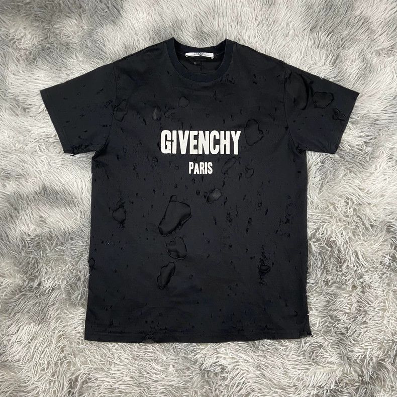 Givenchy Givenchy Distressed Destroyed Short Sleeve T-Shirt 2506-Nex Size US XXS / EU 40 - 1 Thumbnail