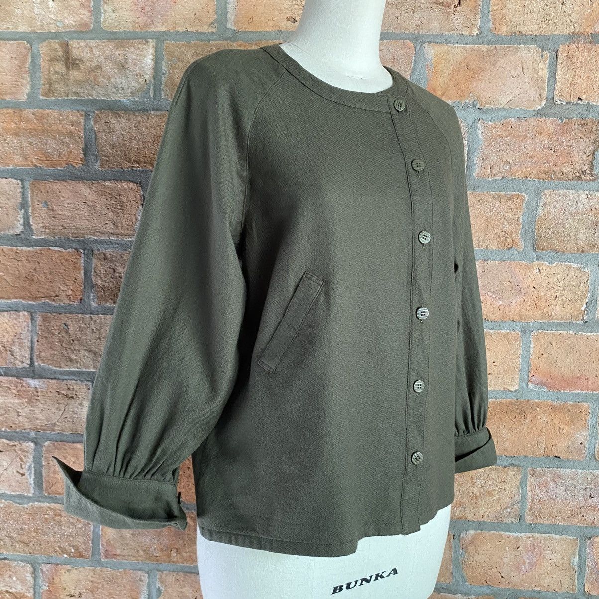 Karl Lagerfeld Karl Lagerfeld Khaki Asymmetrical Button Shirt Size M / US 6-8 / IT 42-44 - 13 Thumbnail