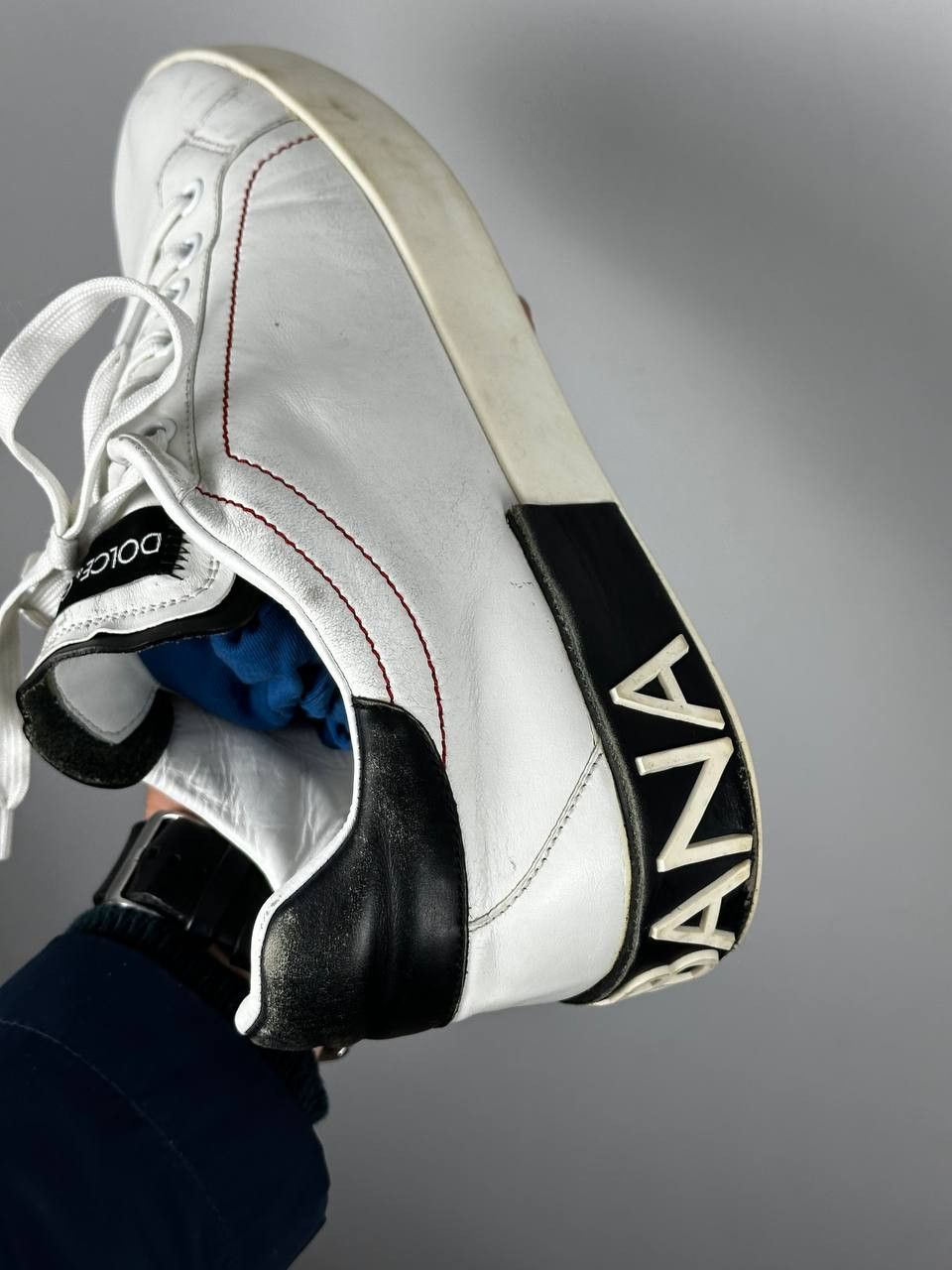 Dolce & Gabbana Dolce & Gabbana Portofino White Sneakers Luxury Leather Size US 10 / EU 43 - 13 Thumbnail
