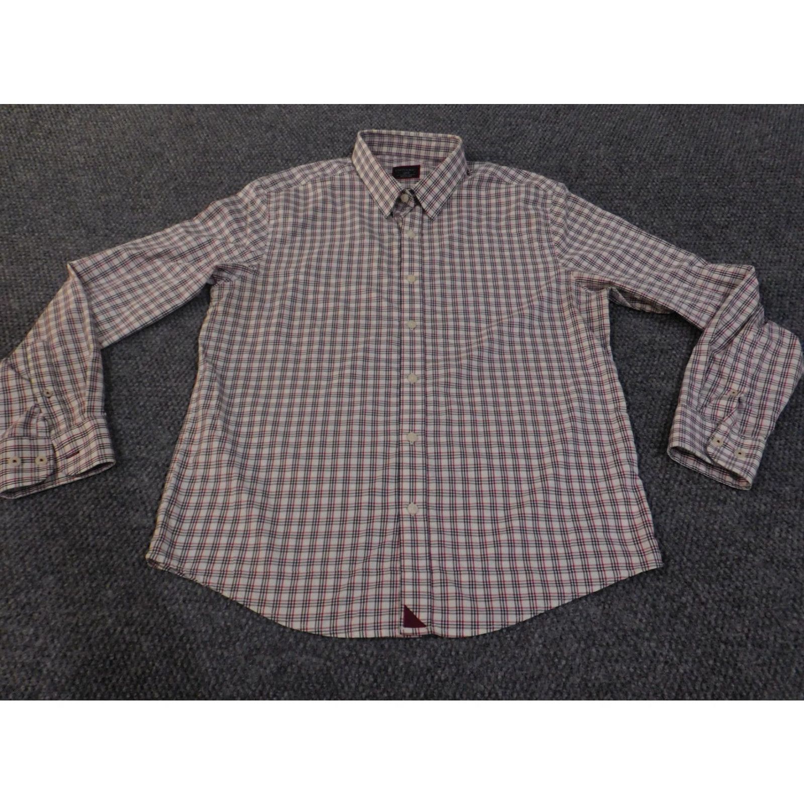 UNTUCKit UNTUCKit Shirt Mens Large White Red Blue Plaid Button Down Slim Fit Long Sleeve Size US L / EU 52-54 / 3 - 2 Thumbnail
