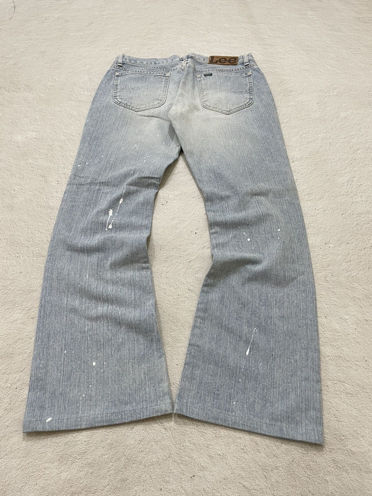 Japanese Brand 2000s Lee Rider Flare Denim Mudwash Blue Jeans If6was9 Y2K Size 31" - 7 Thumbnail