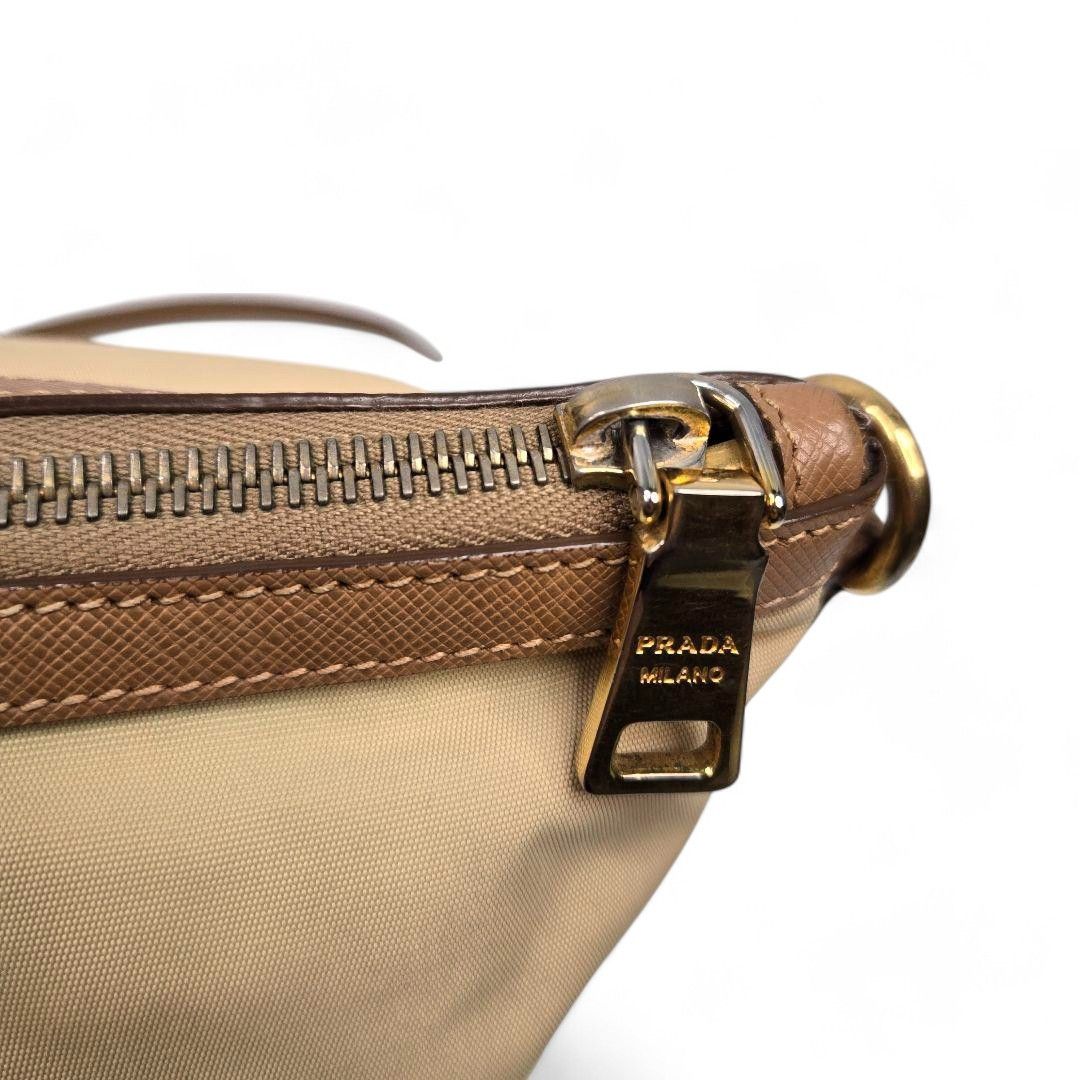Prada Prada - Saffiano Brown Leather Handbag Gold Hardware Size ONE SIZE - 7 Thumbnail
