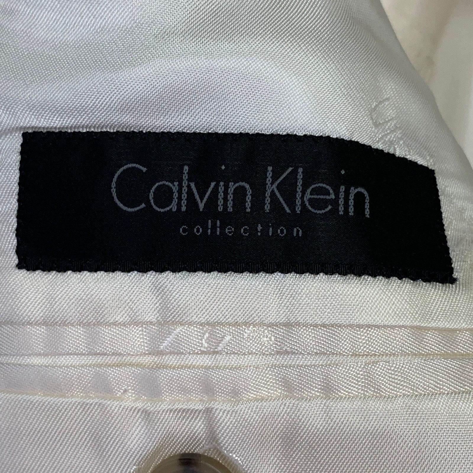 Calvin Klein Size 38 Cream Cotton Blend Notch Lapel Sport Coat Size 38R - 5 Thumbnail