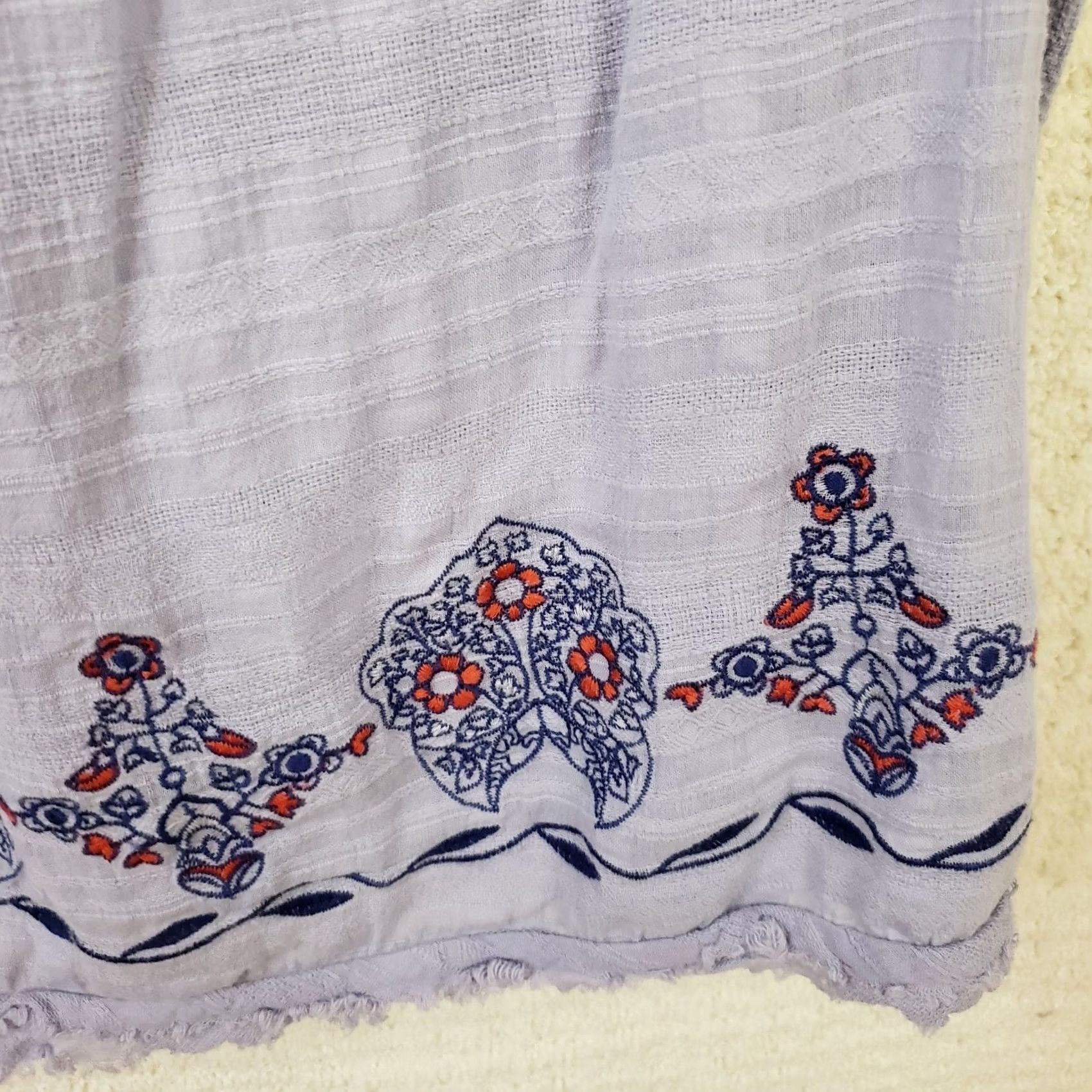 Vintage Knox Rose Embroidered V Neck Boho Ladies Purply Blue Shirt Womens 1X Size XL / US 12-14 / IT 48-50 - 7 Thumbnail
