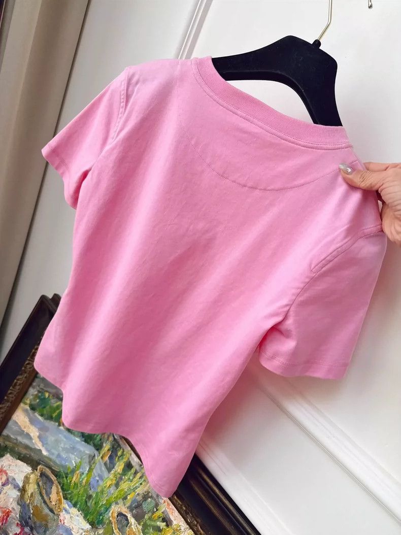 Hermes Hermes Pink Short Sleeve TShirt with Logo-2506 Size S / US 4 / IT 40 - 3 Thumbnail
