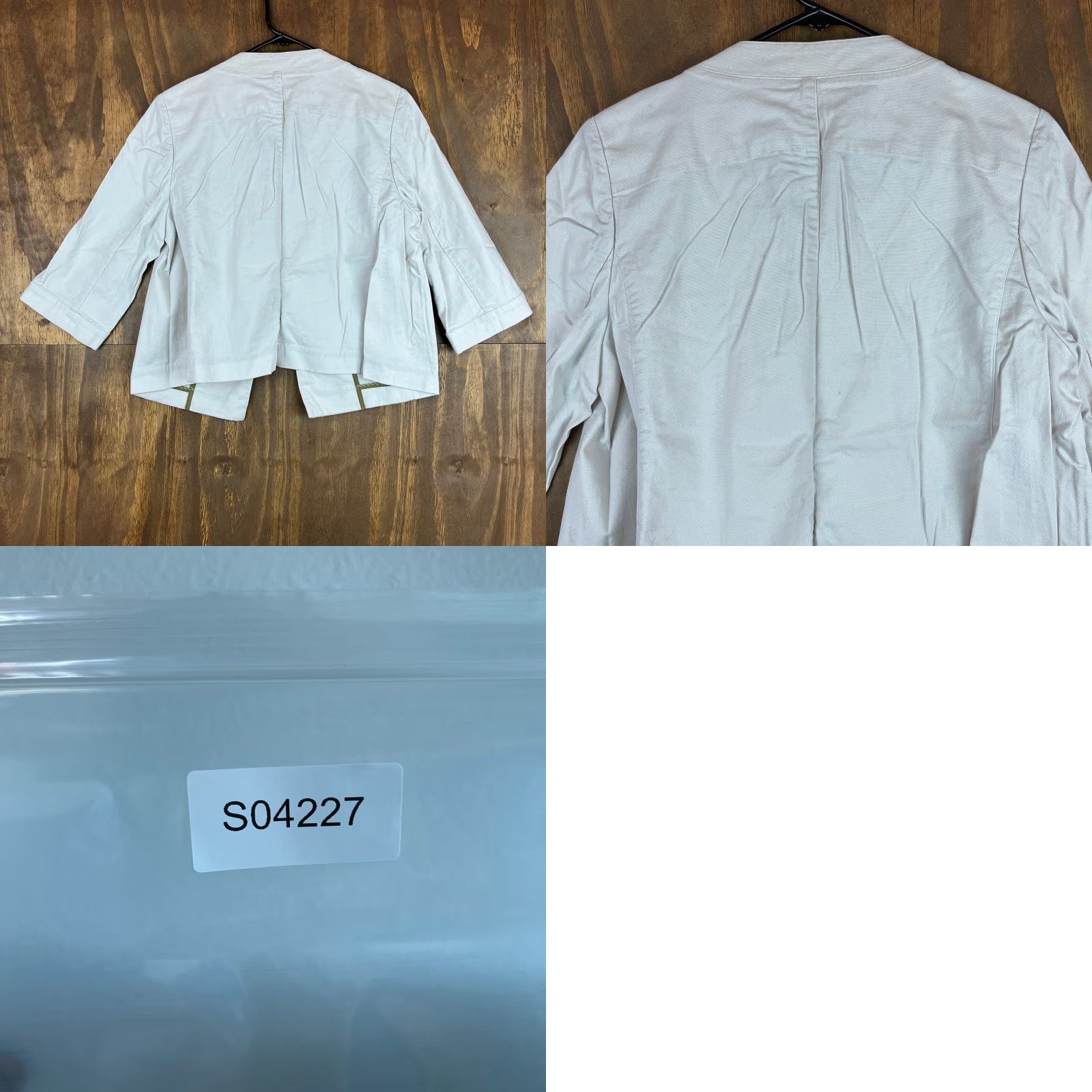 Talbots Talbots Womens Blazer Ivory 3/4 Sleeve Open Front Button 14 Jacket Coat Winter Spring Fall Summer Casual Workwear Compact" Size XL / US 12-14 / IT 48-50 - 9 Thumbnail