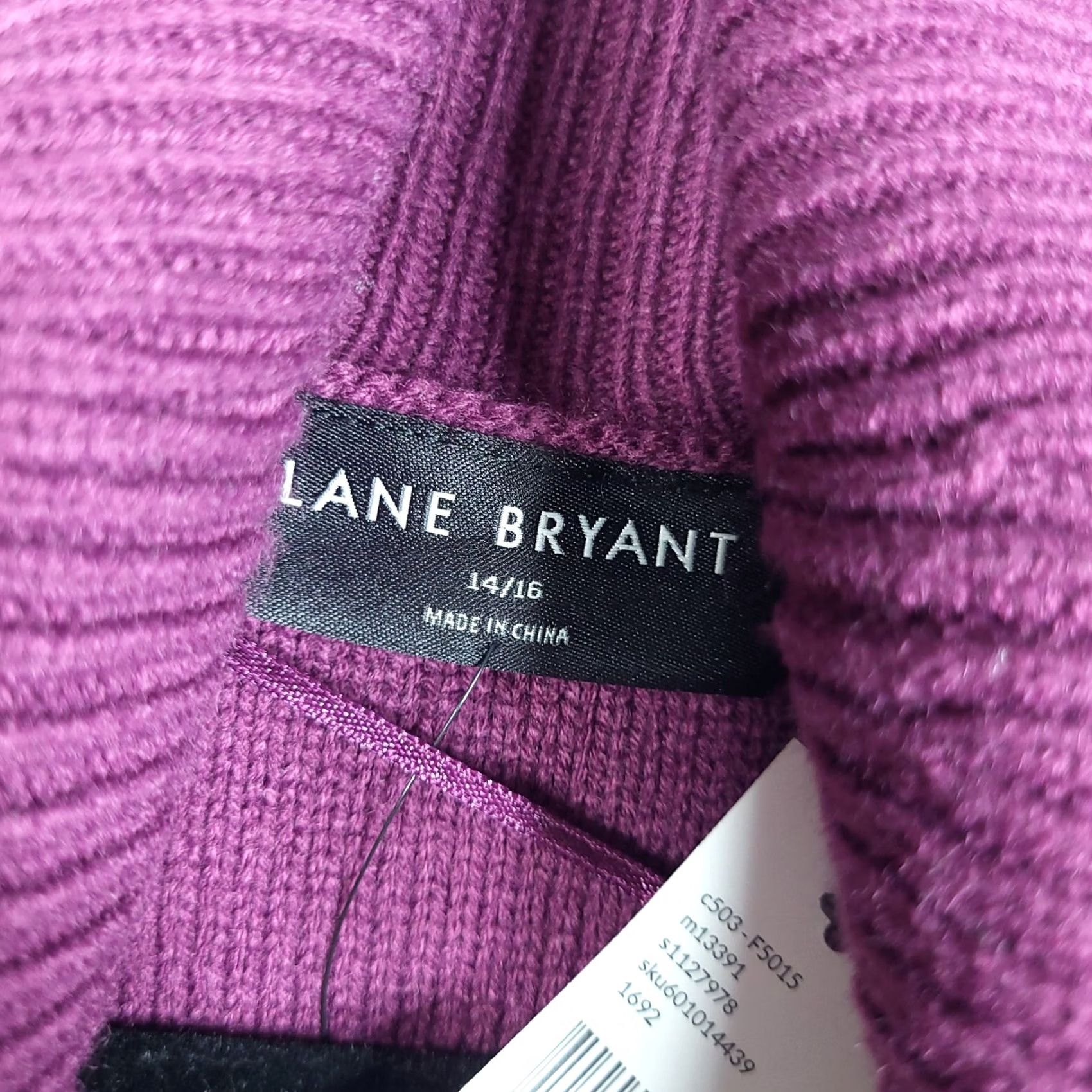 Vintage LANE BRYANT Women's pullover sweater Sz 14/16 cowl neck knit acrylic purple solid all seasons autumn winter Size XL / US 12-14 / IT 48-50 - 3 Thumbnail