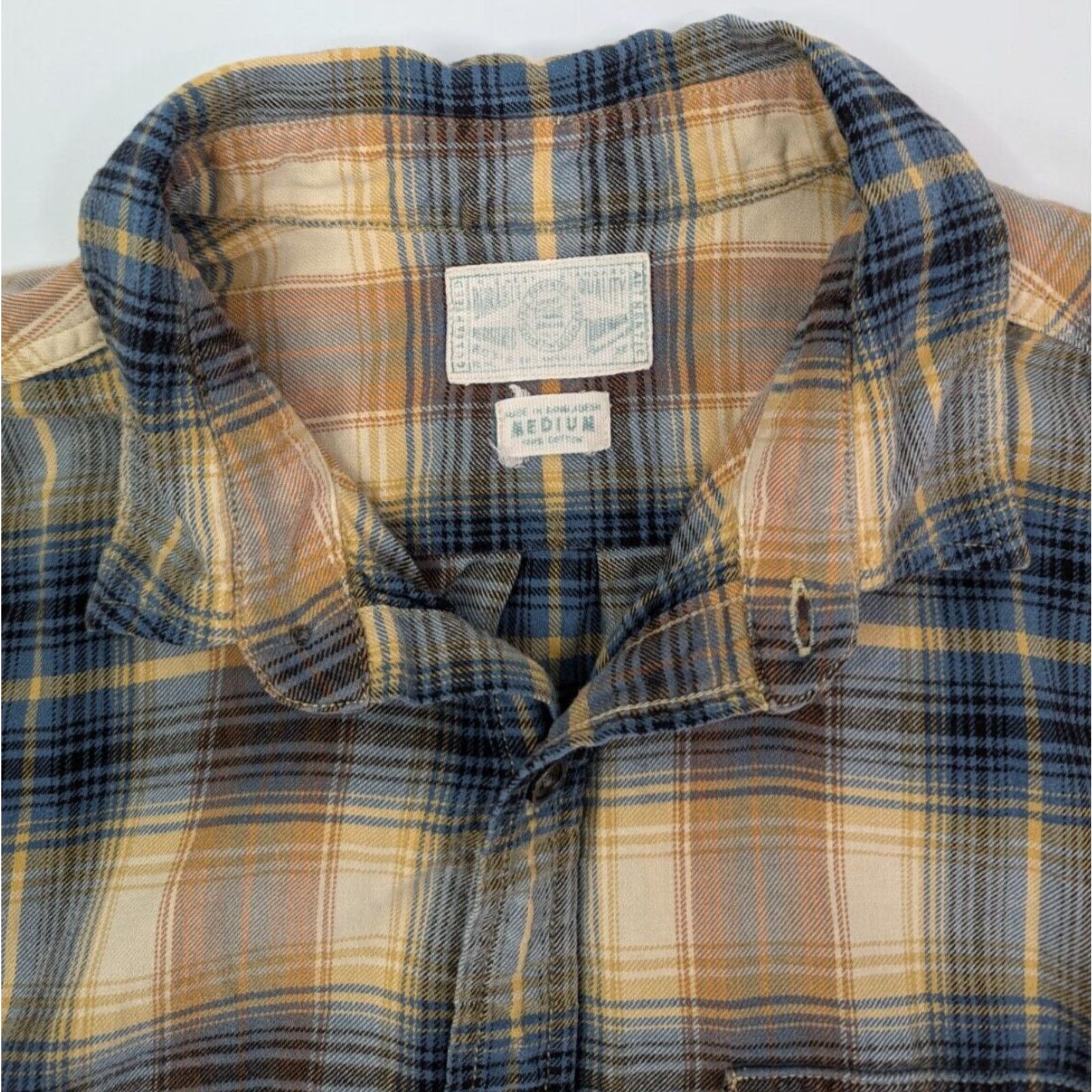 Lucky Brand Lucky Brand Shirt Button-Up Men's Medium Plaid Long Sleeve Yellow Blue Multicolor Cotton Down Pocket Collared Size US M / EU 48-50 / 2 - 6 Thumbnail