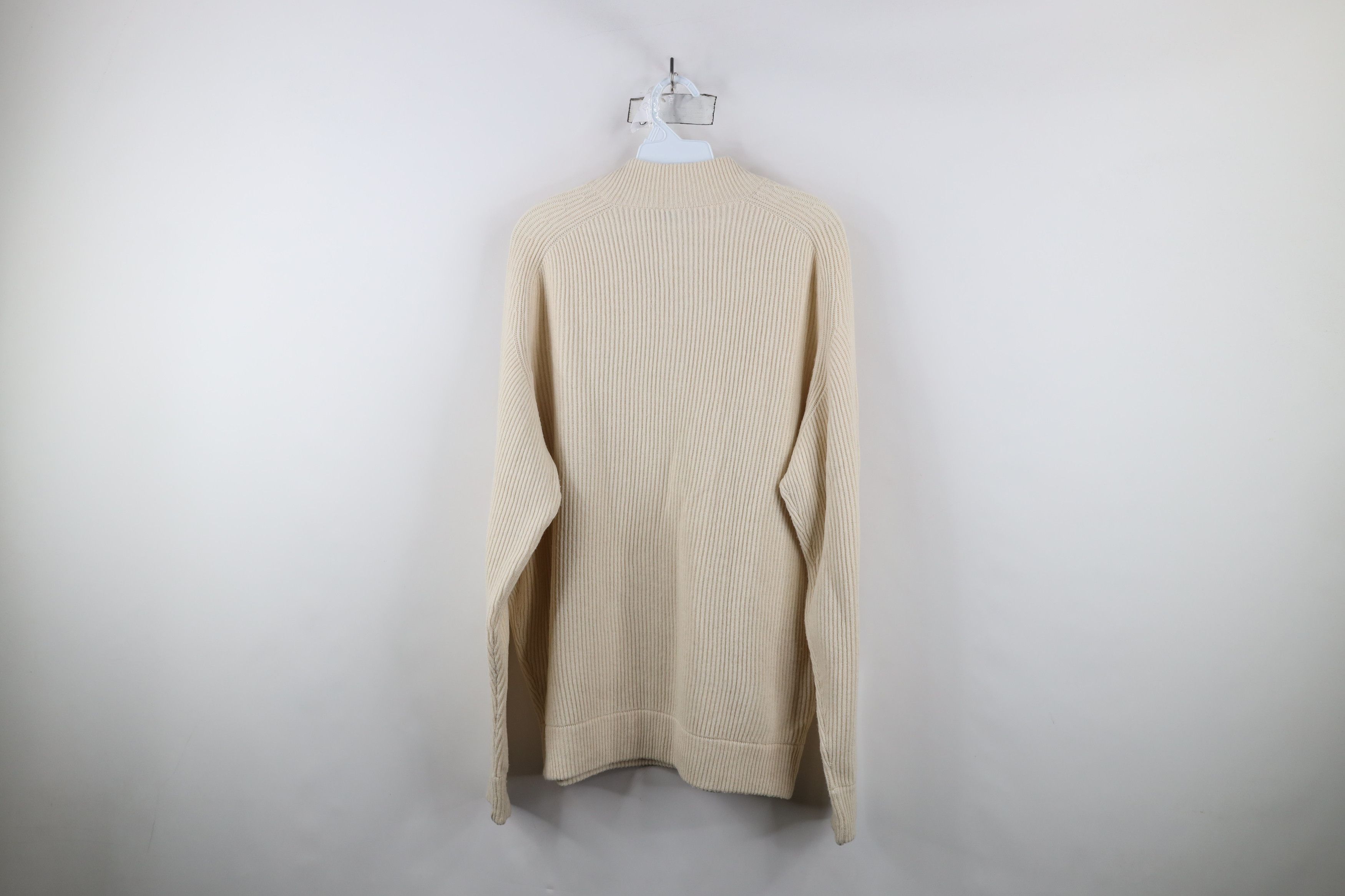 Peter Millar × Vintage Peter Millar Knit Yak Wool Cashmere Henley Sweater Cream Size US L / EU 52-54 / 3 - 10 Thumbnail