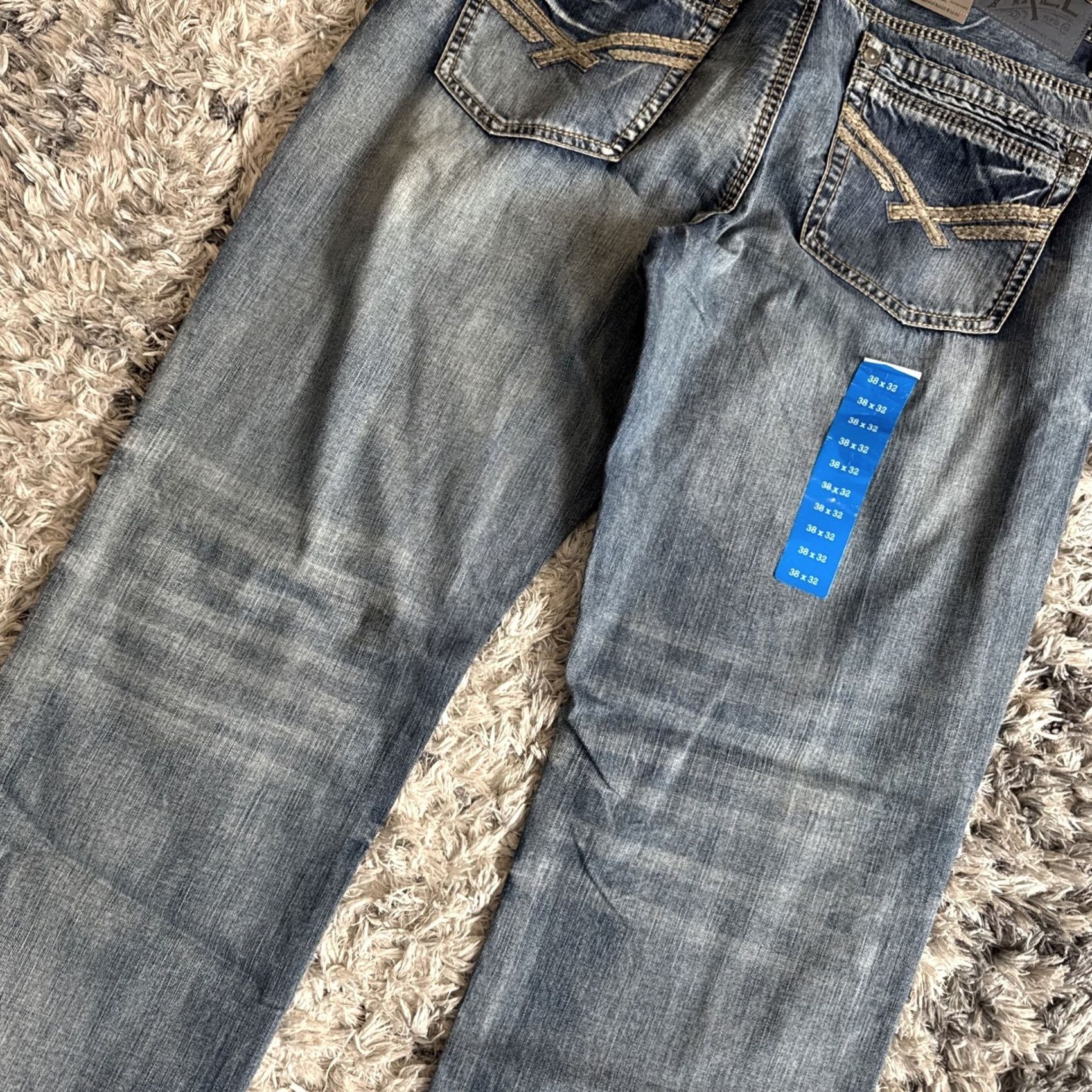 Vintage VINTAGE Axel Jeans Men’s Size 38x32 Blue Straight Embroidered Y2K 00s BNWT Style Size US 38 / EU 54 - 2 Thumbnail