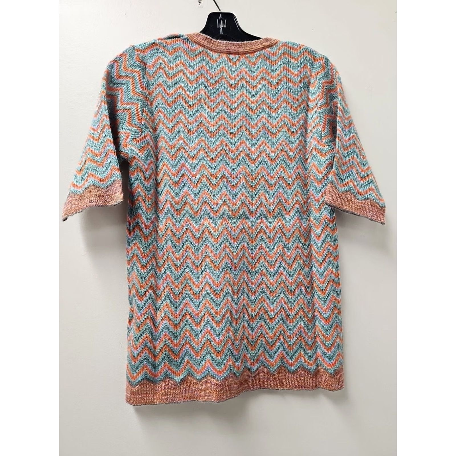 Vintage M Missoni Sweater Geometric Pattern V Neck Mohair Wool RAYON Blend Pink Medium Women Size M / US 6-8 / IT 42-44 - 5 Thumbnail