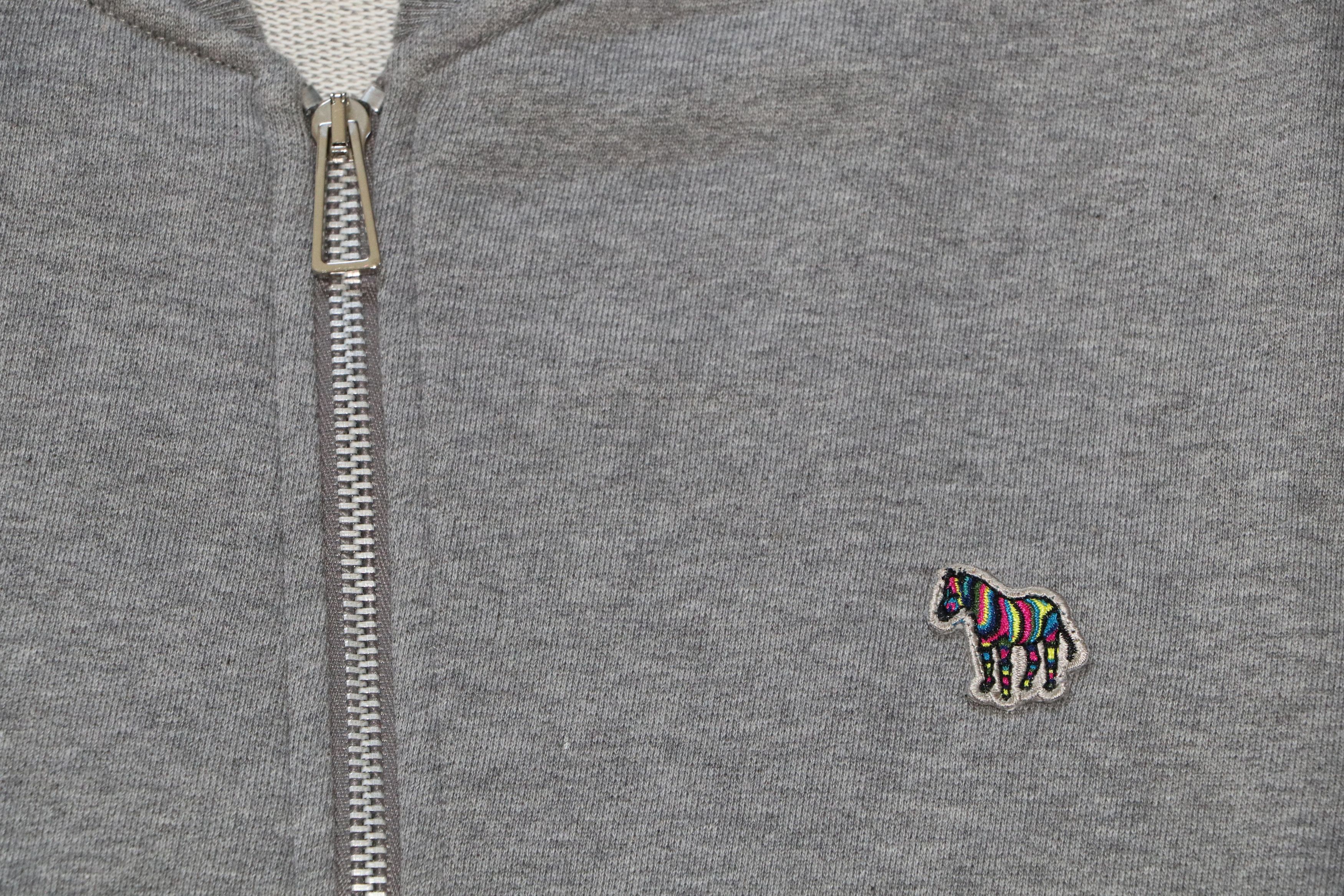 Paul Smith Gray zip-up collared sweatshirt rainbow zebra logo Size US L / EU 52-54 / 3 - 3 Thumbnail