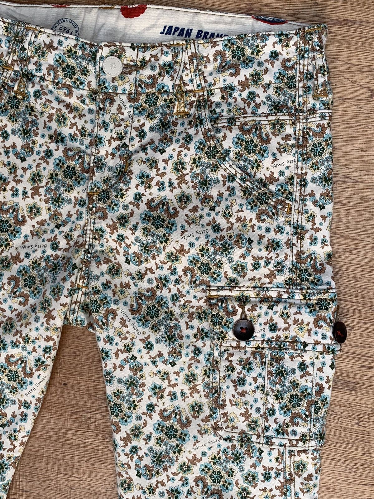 Japanese Brand Betty Smith Origin Is Kojima Streching Fullprint Cargo Pant Size 29" - 9 Thumbnail