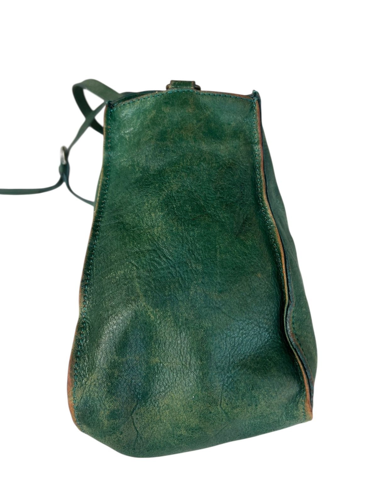 Leather Vintage B. Stuff Japan Faded Patina All Leather 2 Way Bag Size ONE SIZE - 8 Thumbnail