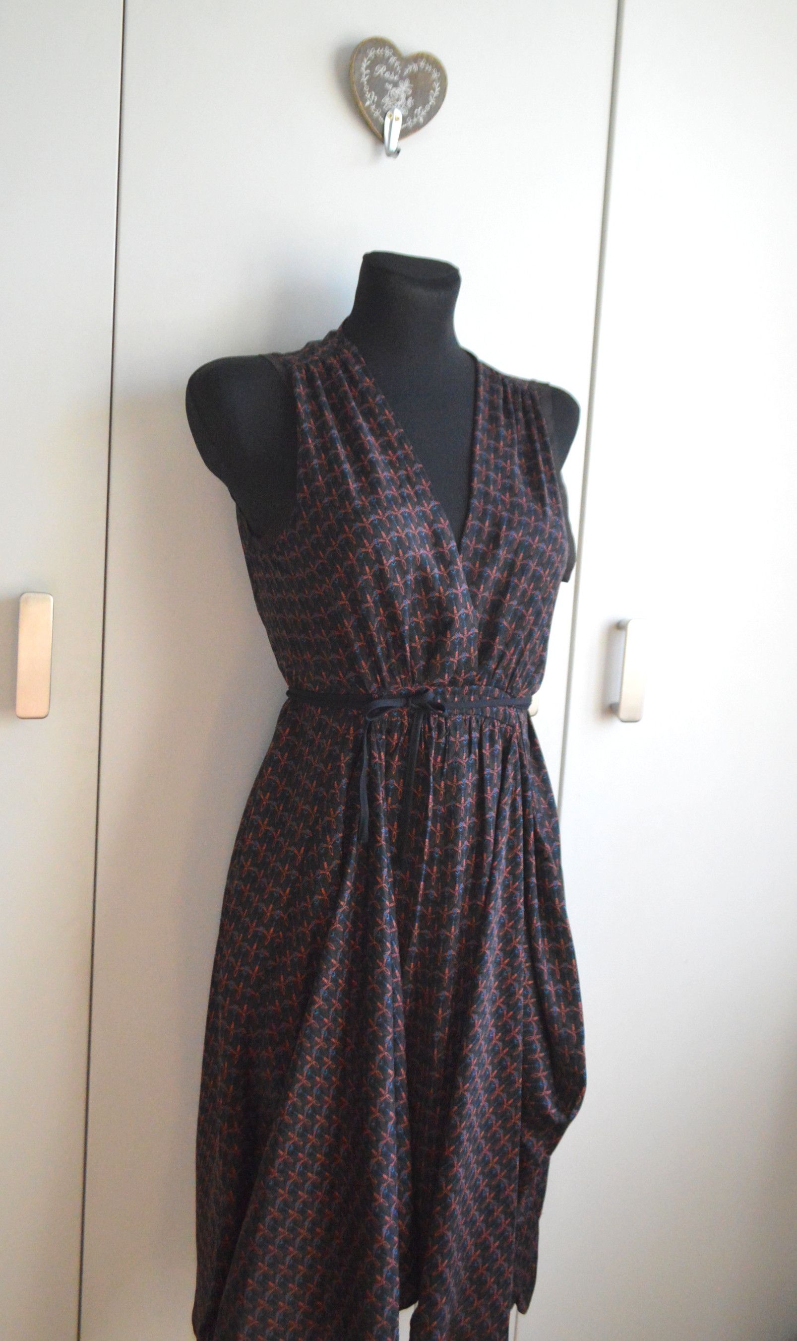 Vera Wang Vera Wang 00s dress asymetrical print rare Size S / US 4 / IT 40 - 2 Thumbnail