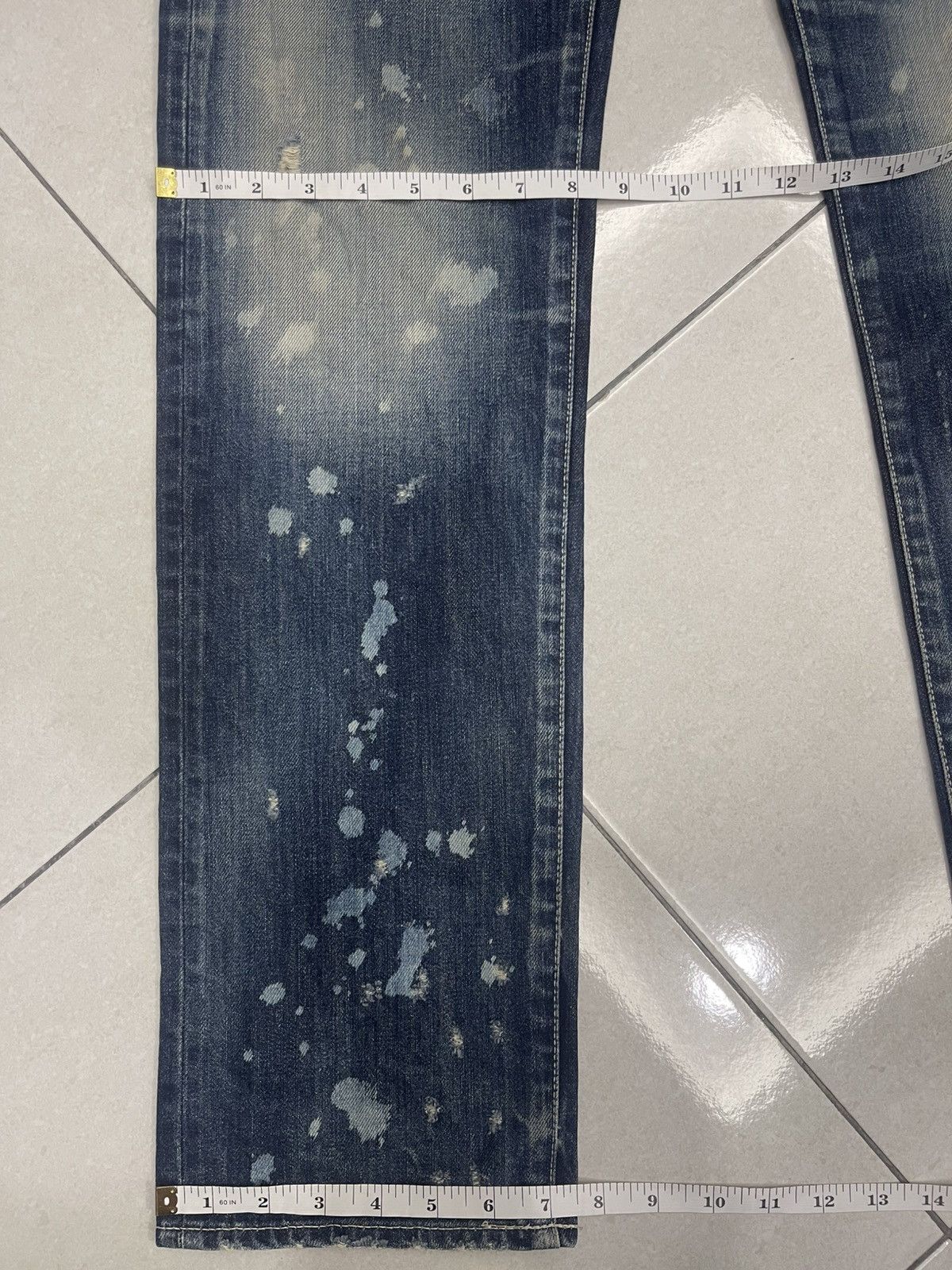 Vanquish Vanquish "Hello World" Paint Splatter Distressed Denim Size US 32 / EU 48 - 18 Thumbnail