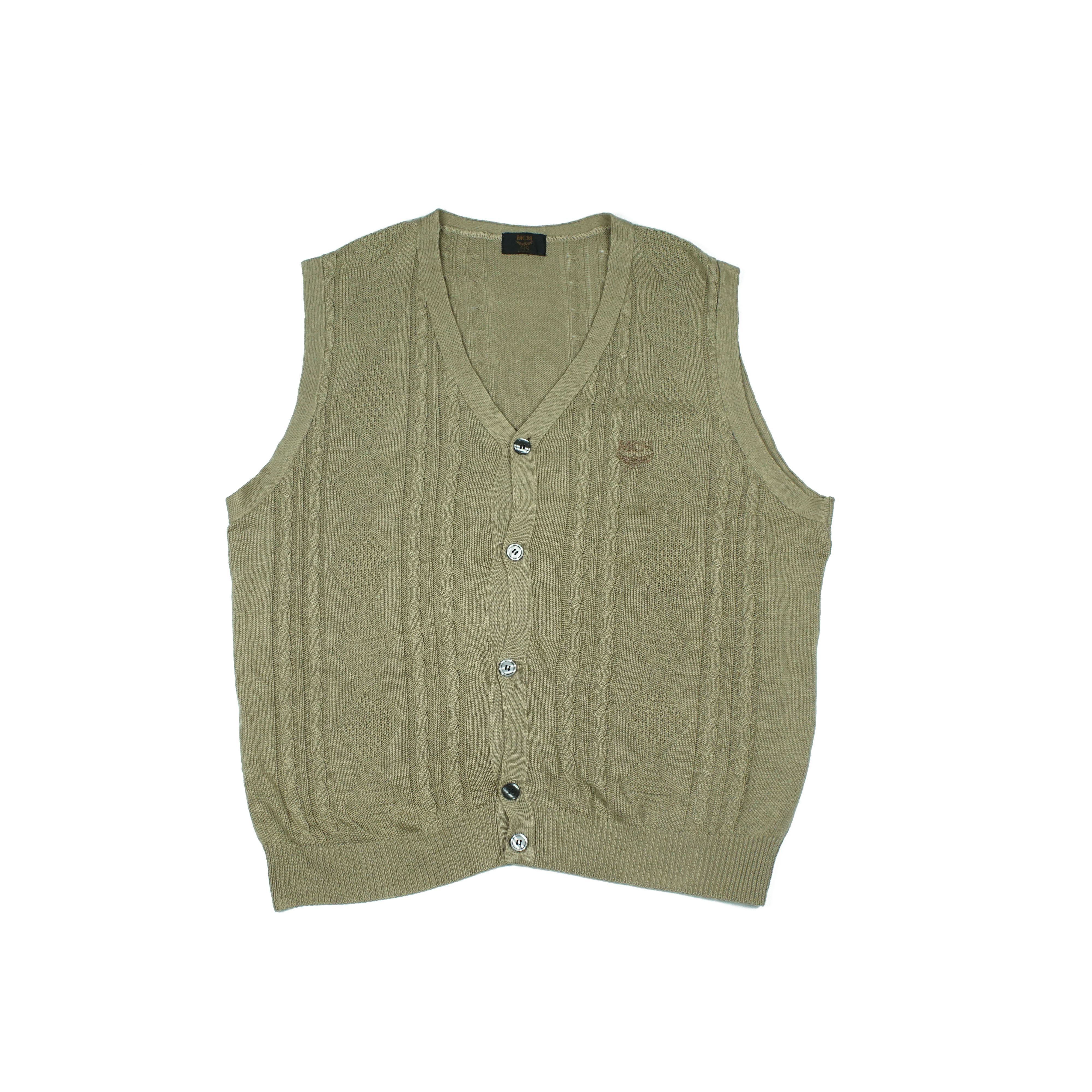 MCM *NoTariff 90s MCM Embroidered Logo Knitted Vest Size US XL / EU 56 / 4 - 1 Thumbnail