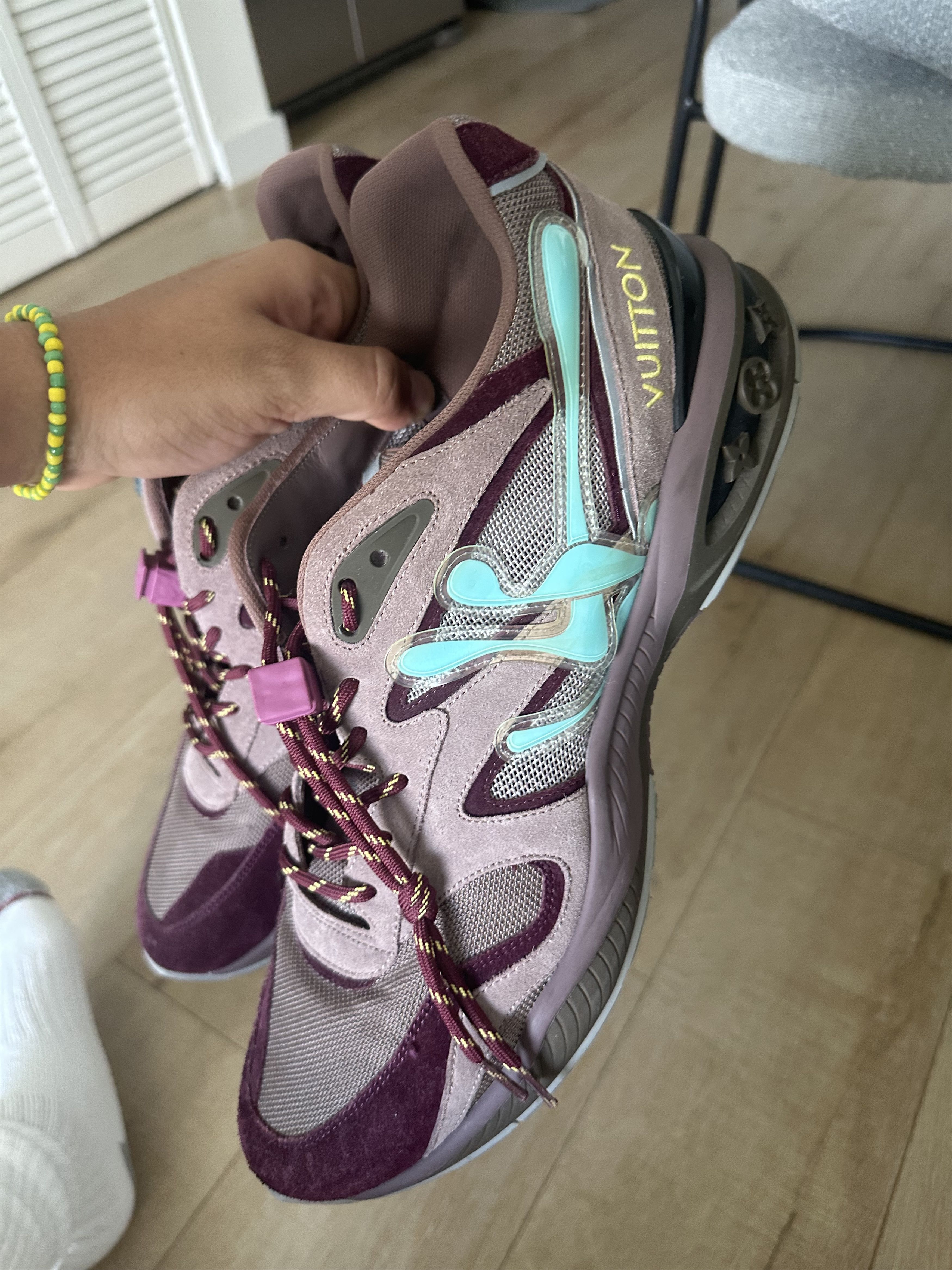Louis Vuitton Louis Vuitton Trail Sneakers Purple and Blue Suede Size US 12 / EU 45 - 3 Thumbnail