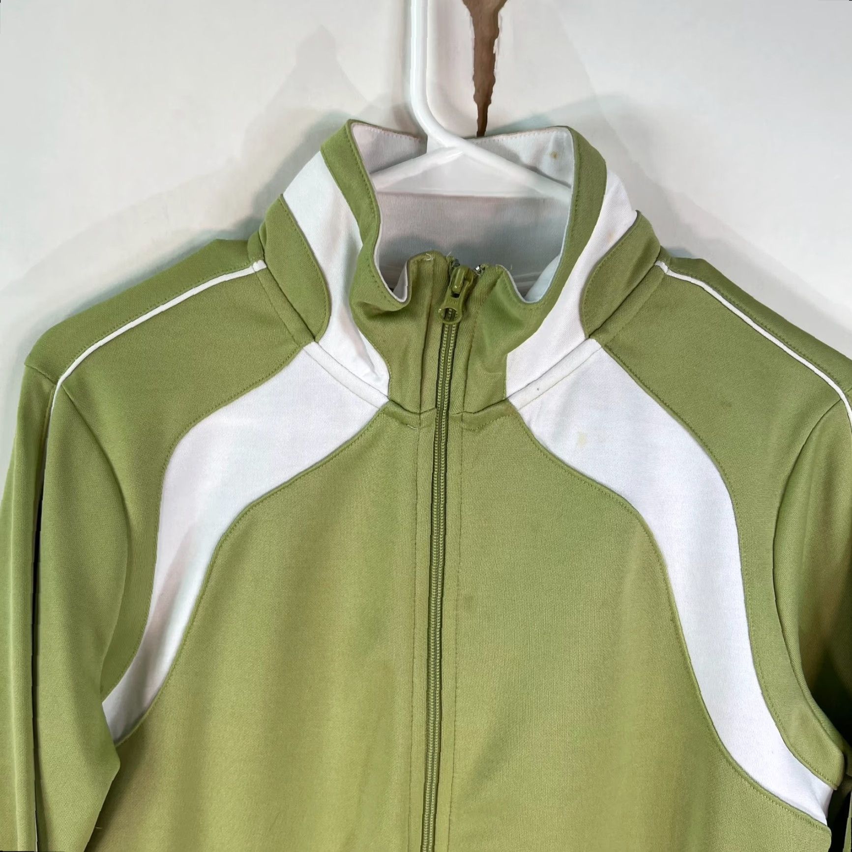 Athletic Works Athletic Works Track Jacket Womens M Green White Full Zip Pockets knit Regular Size M Jacket Size M / US 6-8 / IT 42-44 - 2 Thumbnail