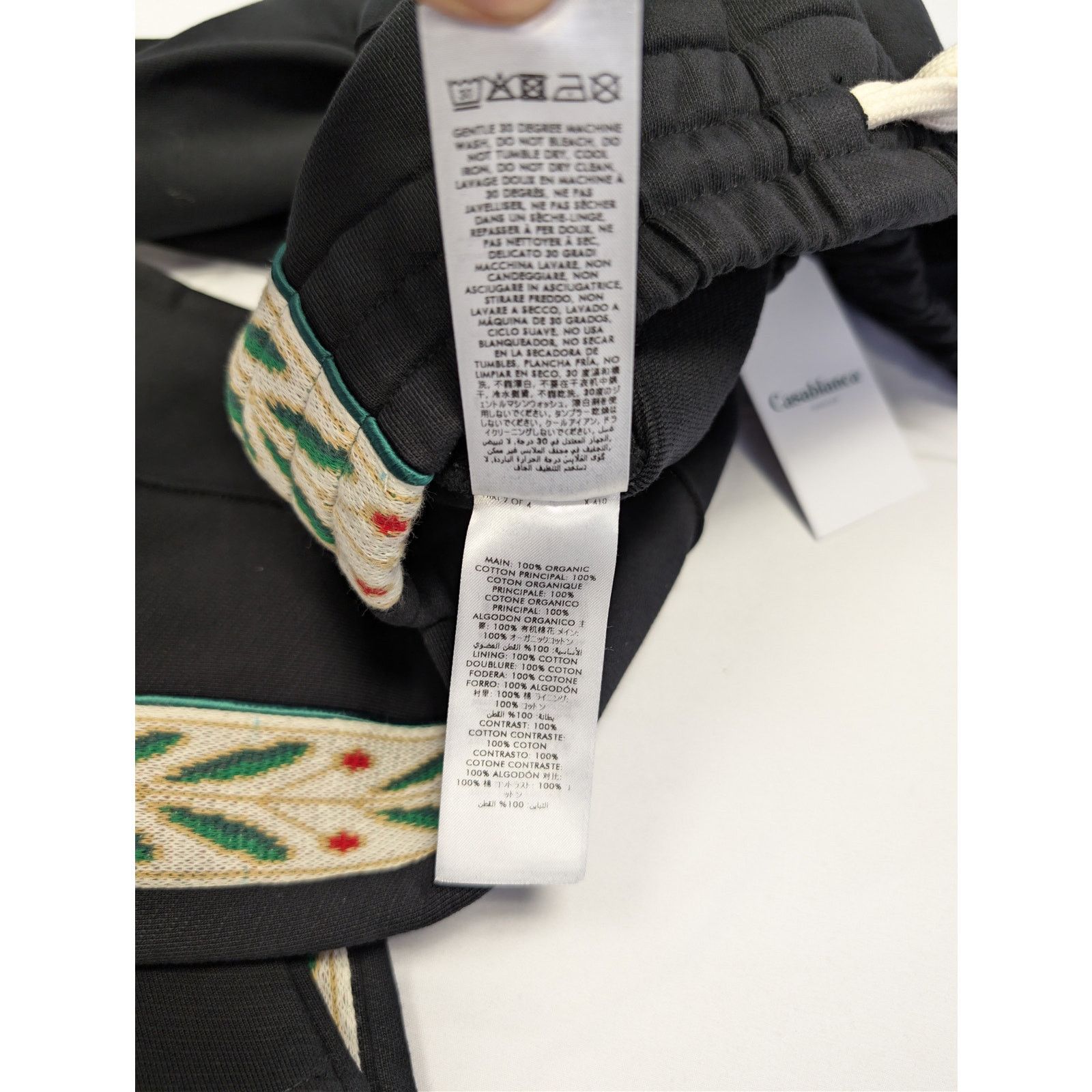 Casablanca o1rshd1 Black Loopback Laurel Tape Panelled Sweatpants Size US 30 / EU 46 - 20 Thumbnail