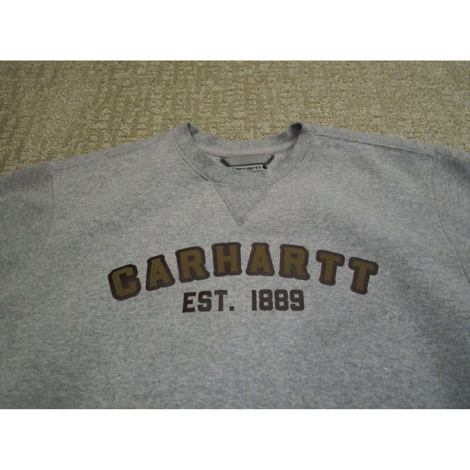 Carhartt Carhartt Sweater Men M Gray Short Sleeve Crew Neck Casual Training Gym Pullver Logo Size US M / EU 48-50 / 2 - 2 Thumbnail