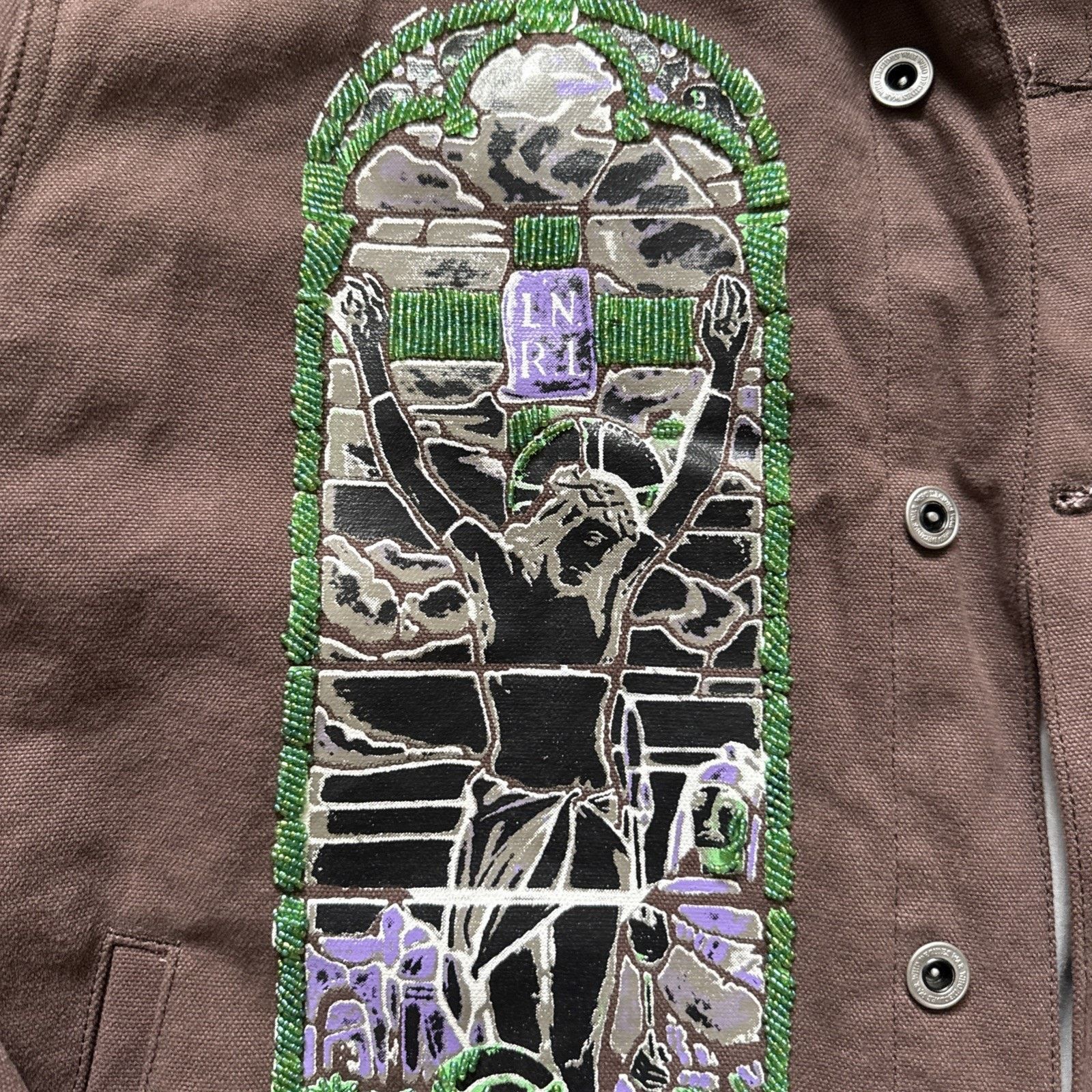 Who Decides War Who Decides War Graphic Print Denim Jacket Size XL Size US XL / EU 56 / 4 - 4 Thumbnail
